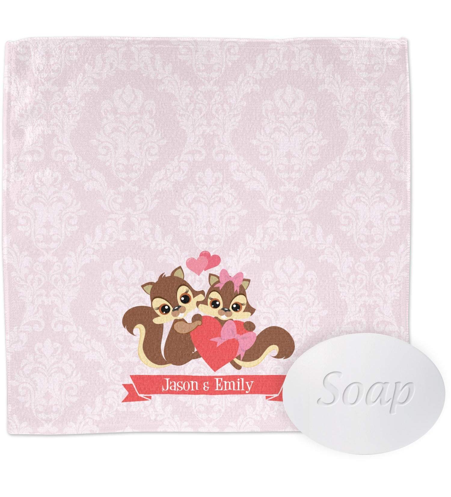 YouCustomizeIt Personalized Chipmunk Couple Washcloth