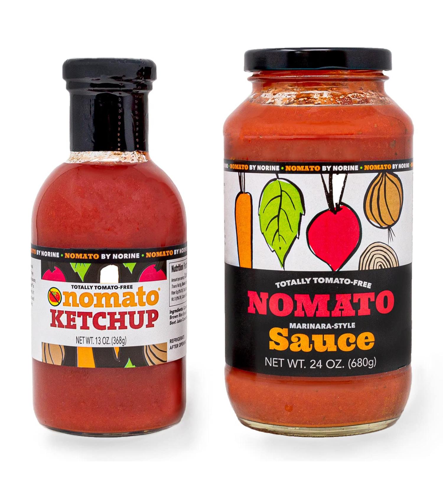 Nomato Bundle Pack: Tomato-Free Marinara Pasta Sauce (24 oz) + All-Natural Ketchup (12 oz) - Buy Online on GoSupps.com