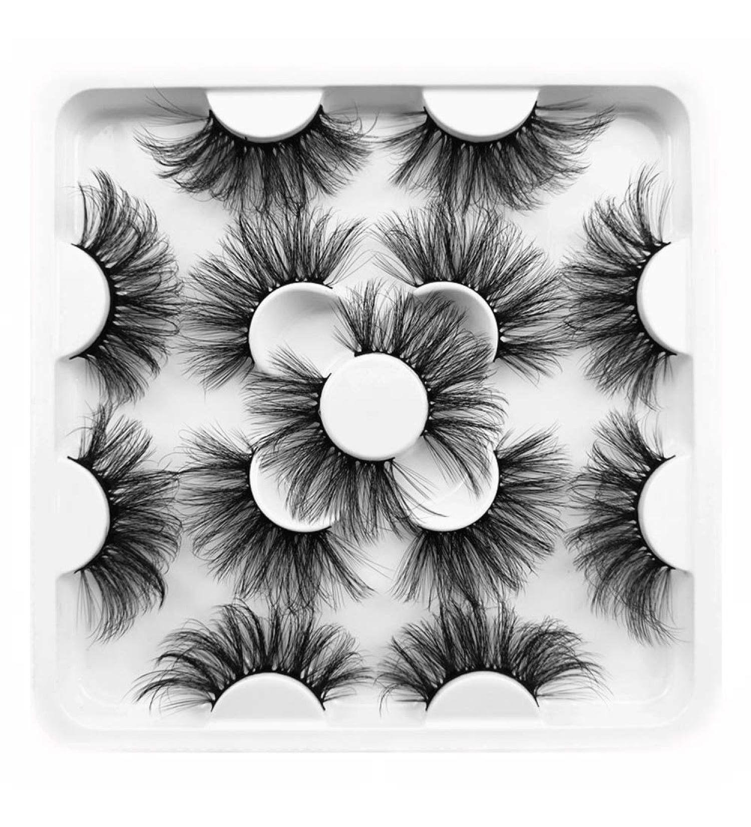 Ochilima 25mm Handmade 8D False Eyelashes - Long Soft Stripes 7 Pairs for Daring Makeup - Buy Online on GoSupps.com