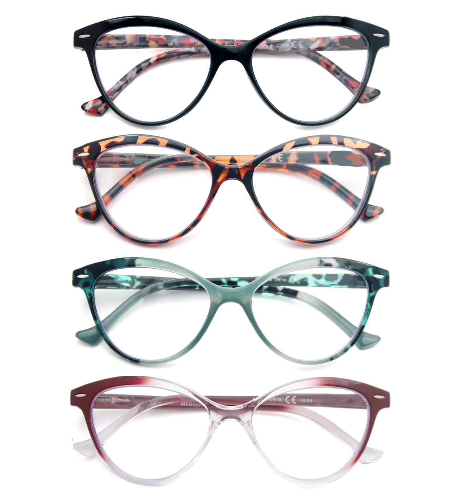 HEEYYOK Women s Cateye Reading Glasses 4-Pack - Stylish Small Face Readers with Spring Hinges (2.5x Mixed Colors) International Shipping Available - Buy Online on GoSupps.com