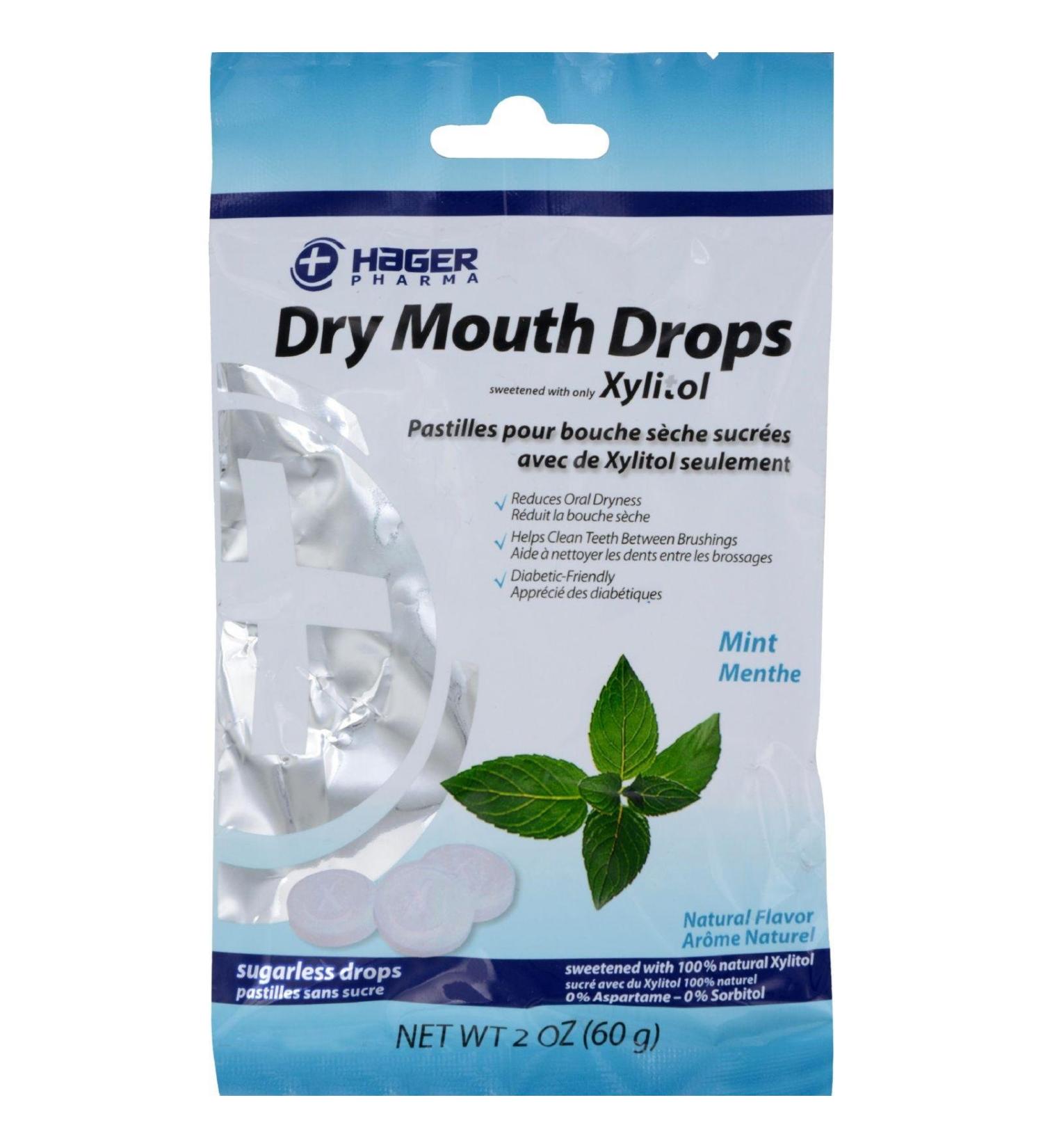 Hager Pharma Dry Mouth Drops - Mint - 2 oz