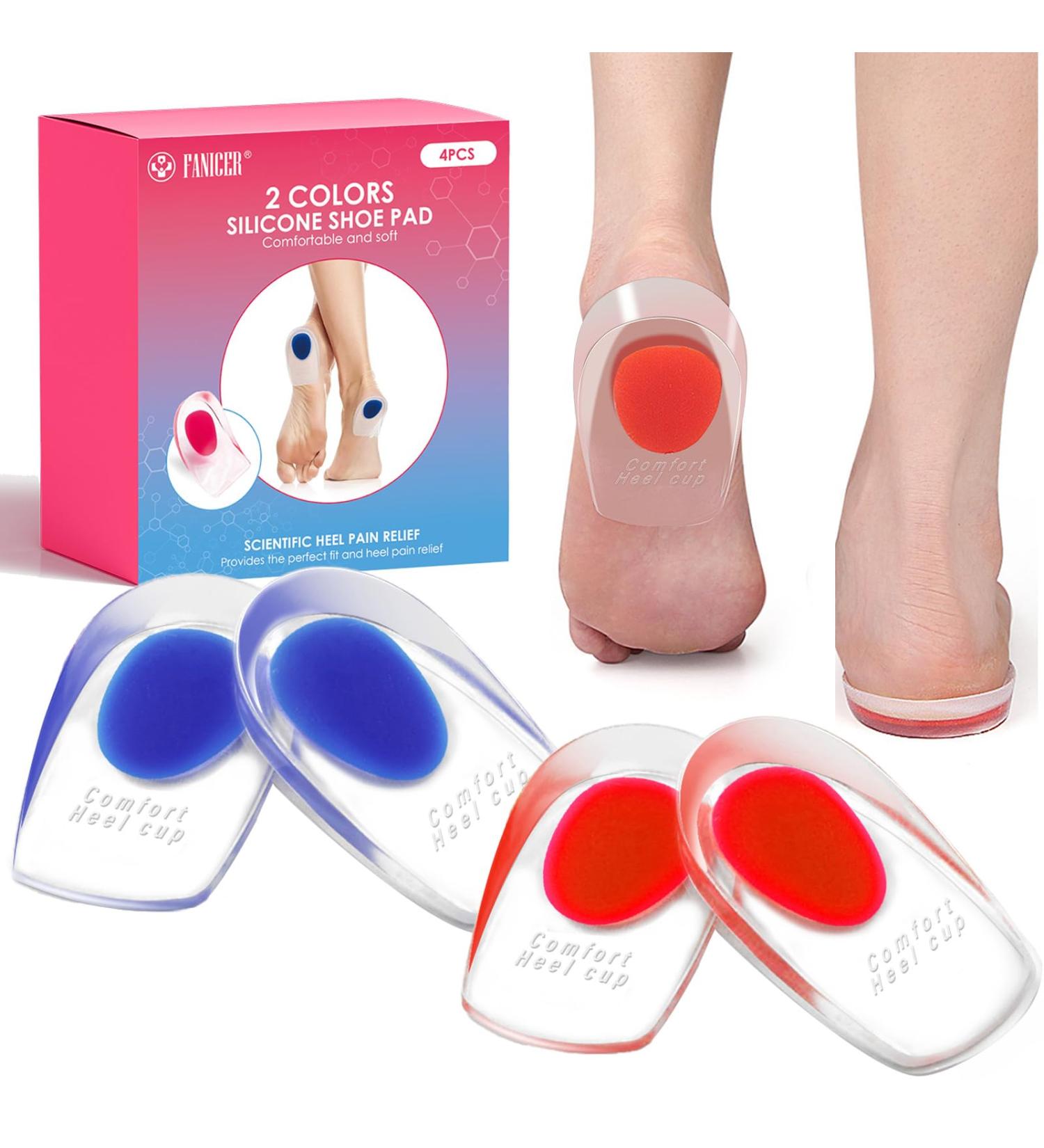 2 Pairs Heel Spur Inserts & Cushions - Orthopedic Gel Pillows for Foot Comfort (Size 35-39) | Heel Protection for Shoes - Buy Online on GoSupps.com