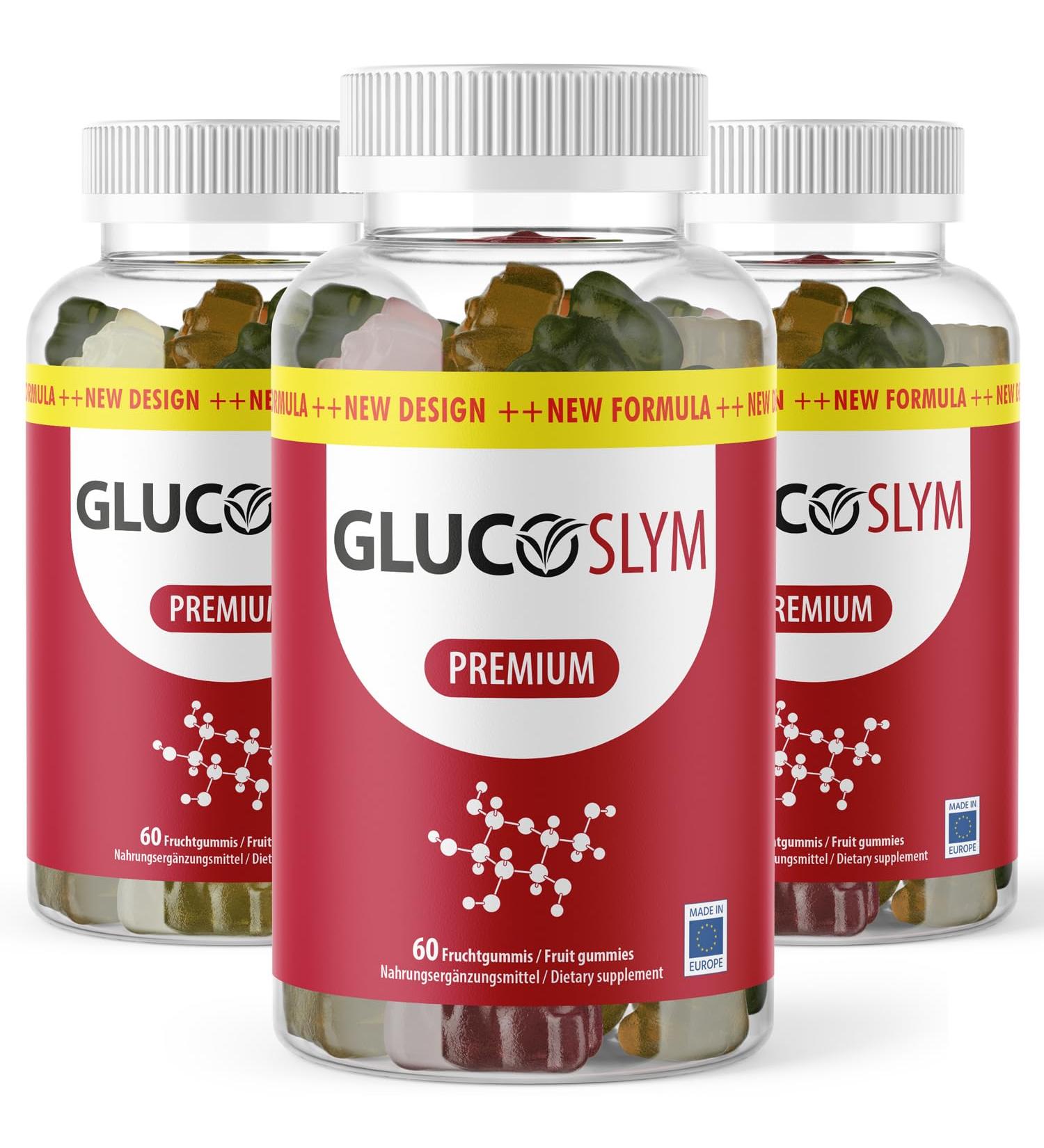 Glucoslim gummy bears |Glucoslim rubber - glucoslim rubber original with natural herbal taste with citrus grade - fruit rubber - 60 rubber 3x 3 cans