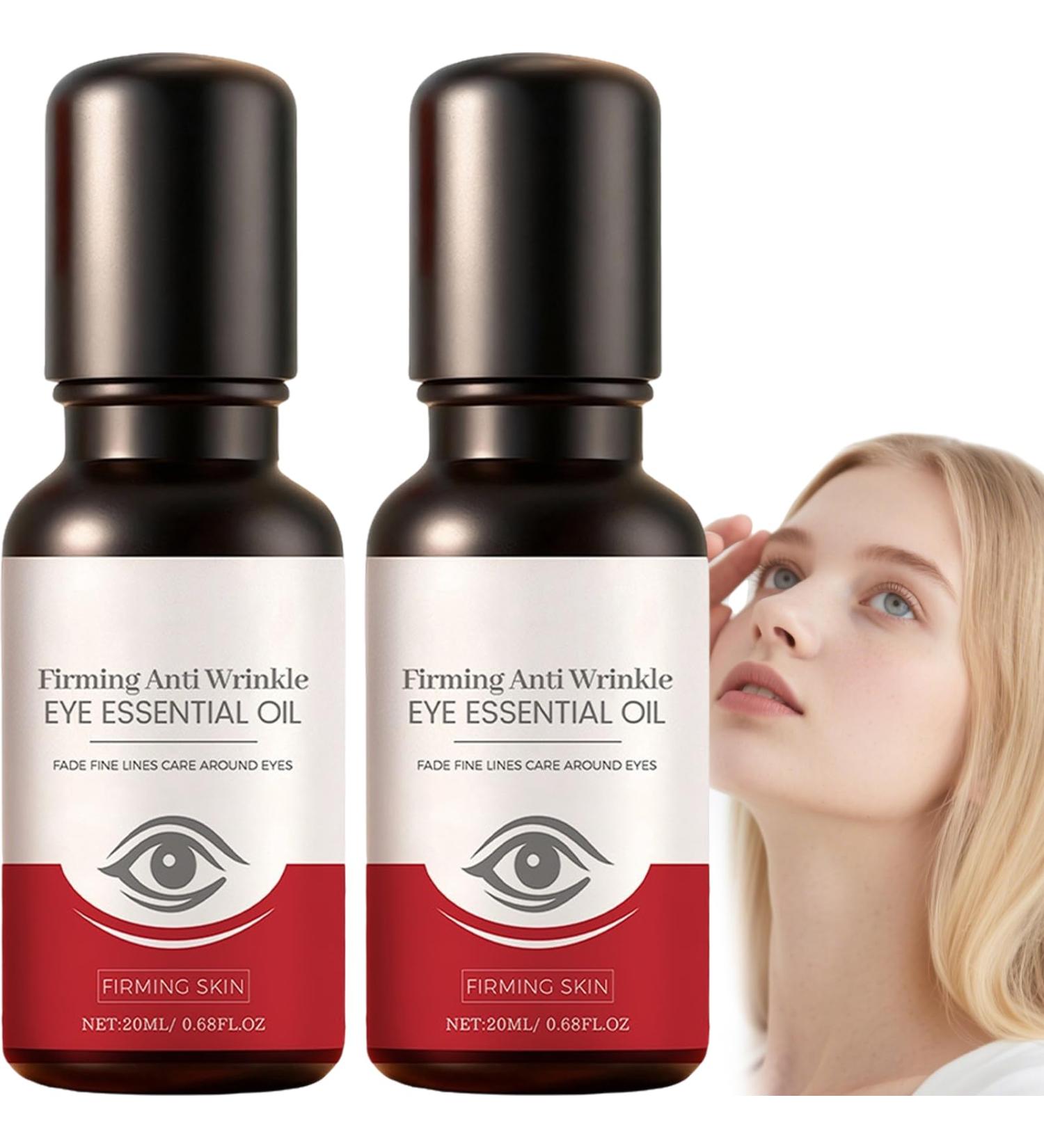 Huile essentielle pour les yeux raffermissante anti-rides bille de roulement pour les yeux l'huile de ricin avec extrait de ginseng s rum sous les yeux pour les cernes les poches (2 pi ces) - Buy Online on GoSupps.com