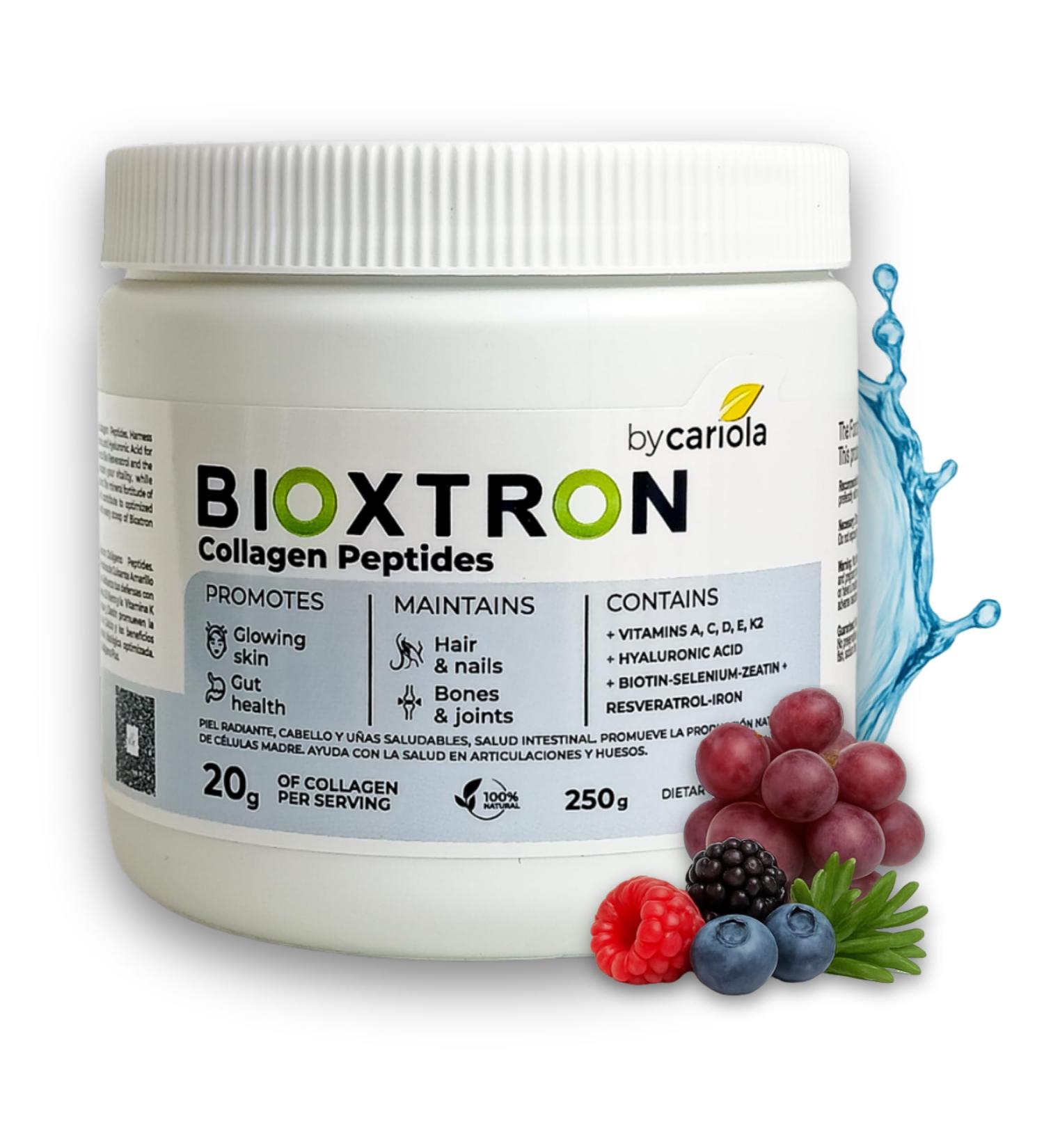 Bioxtron Collagen Peptides Powder - Unflavored Type I Bovine with Stem Cell Renewal for Hair Nail Skin Gut Bone & Joint Health Support - Hyaluronic Acid Protein Biotin (250 gr) - Buy Online on GoSupps.com