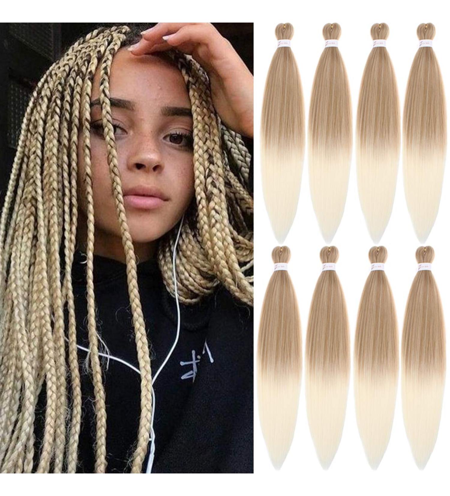 Leeven 8 Packs Pre Stretched Braiding Hair 26 Inch Yaki Texture Ombre Brading Hair Extensions for Box Braids Kanekalon Hair Fiber Crochet Hair Extensions for Braiding /26 Inch 27613# 26 Inch (Pack of 8) 27613# - Buy Online on GoSupps.com