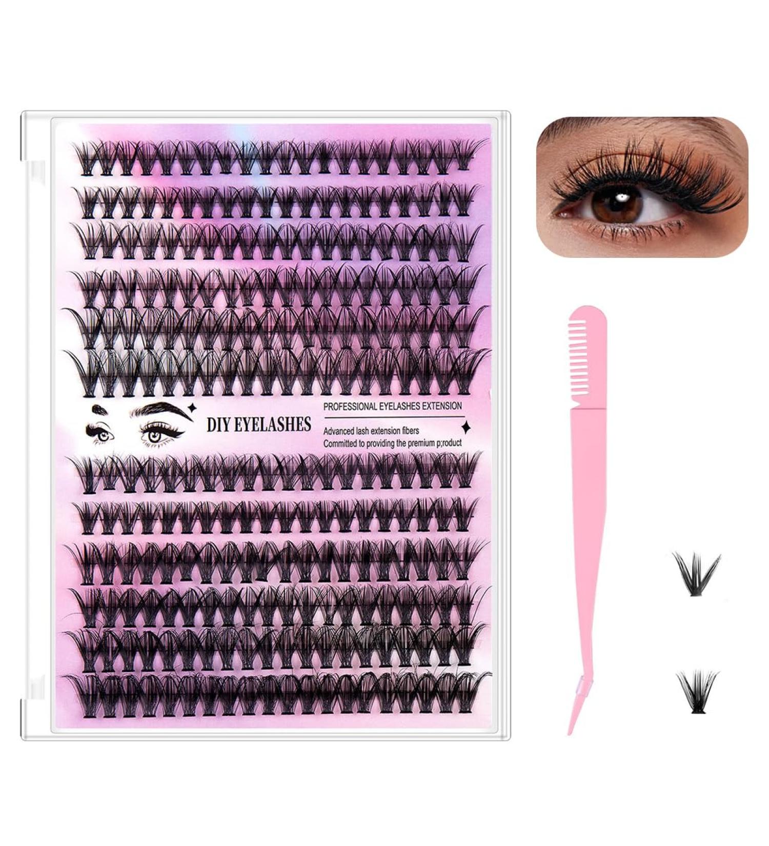 Lash Extension Kit - 240 PCS Cluster Eyelashes for DIY Beginners | Wispy Fluffy 30D+40D Individual Lashes with Tweezers | International Shipping Available - Buy Online on GoSupps.com