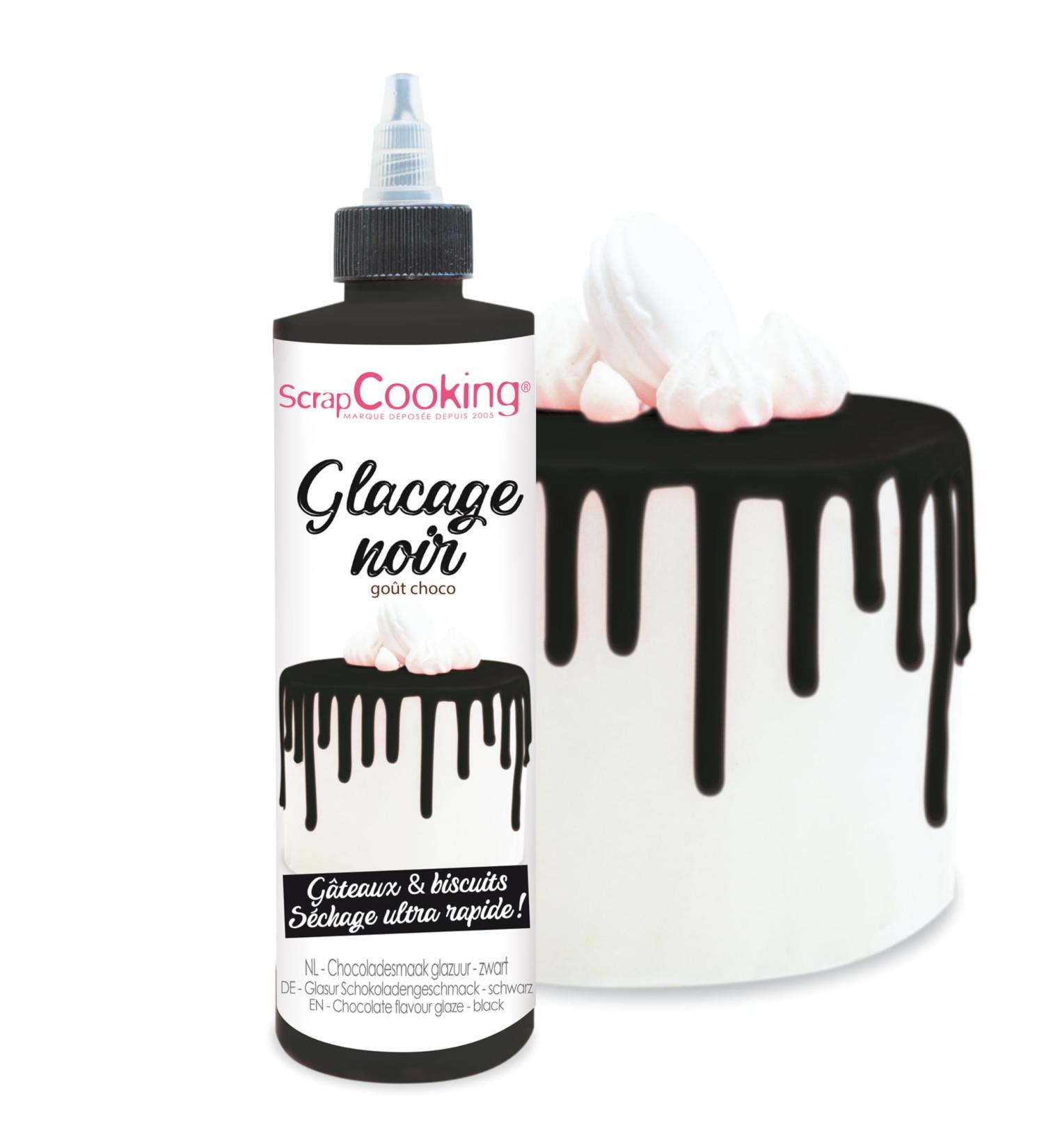 Scrapcooking Drip Cake Glasur Schwarz 130g - Quick-Drying Cake Glaze for Cakes Cookies & Desserts - Perfect for Birthdays & Halloween - Buy Online on GoSupps.com