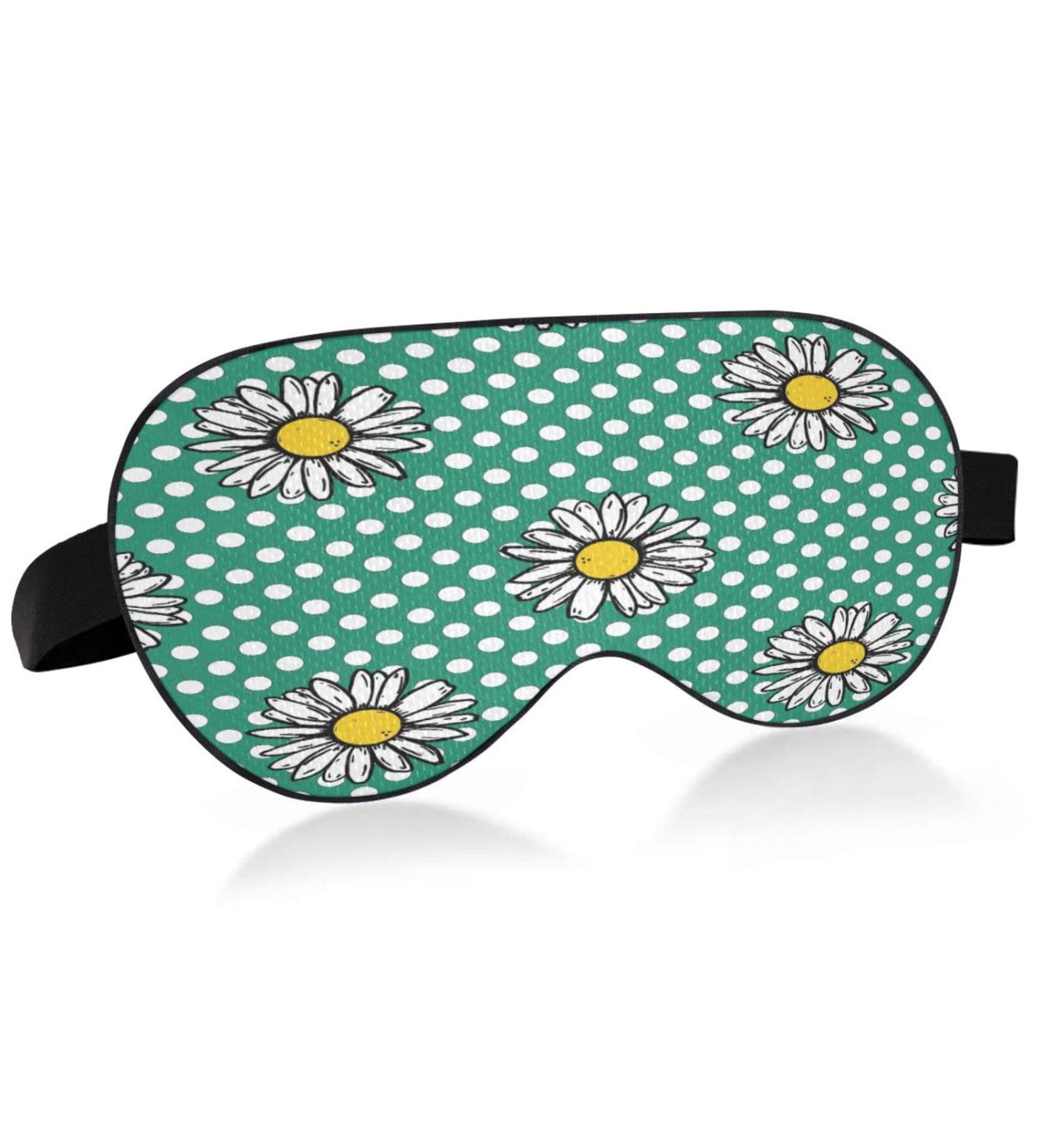 WELLDAY Green Daisy Flowers Sleep Mask - Soft Comfort Night Eye Shade for Men and Women - Buy Online on GoSupps.com