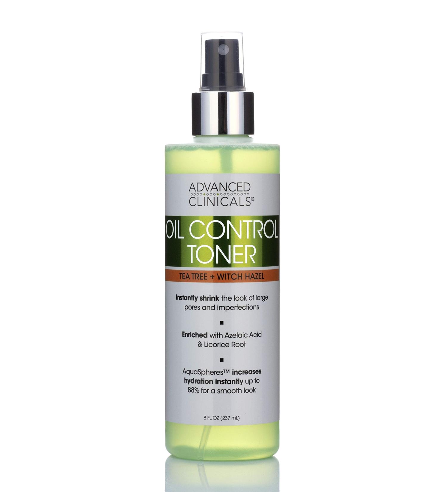 Advanced Clinicals Oil Control Toner - Tea Tree & Witch Hazel 8 oz | Clear Skin Solution - Buy Online on GoSupps.com