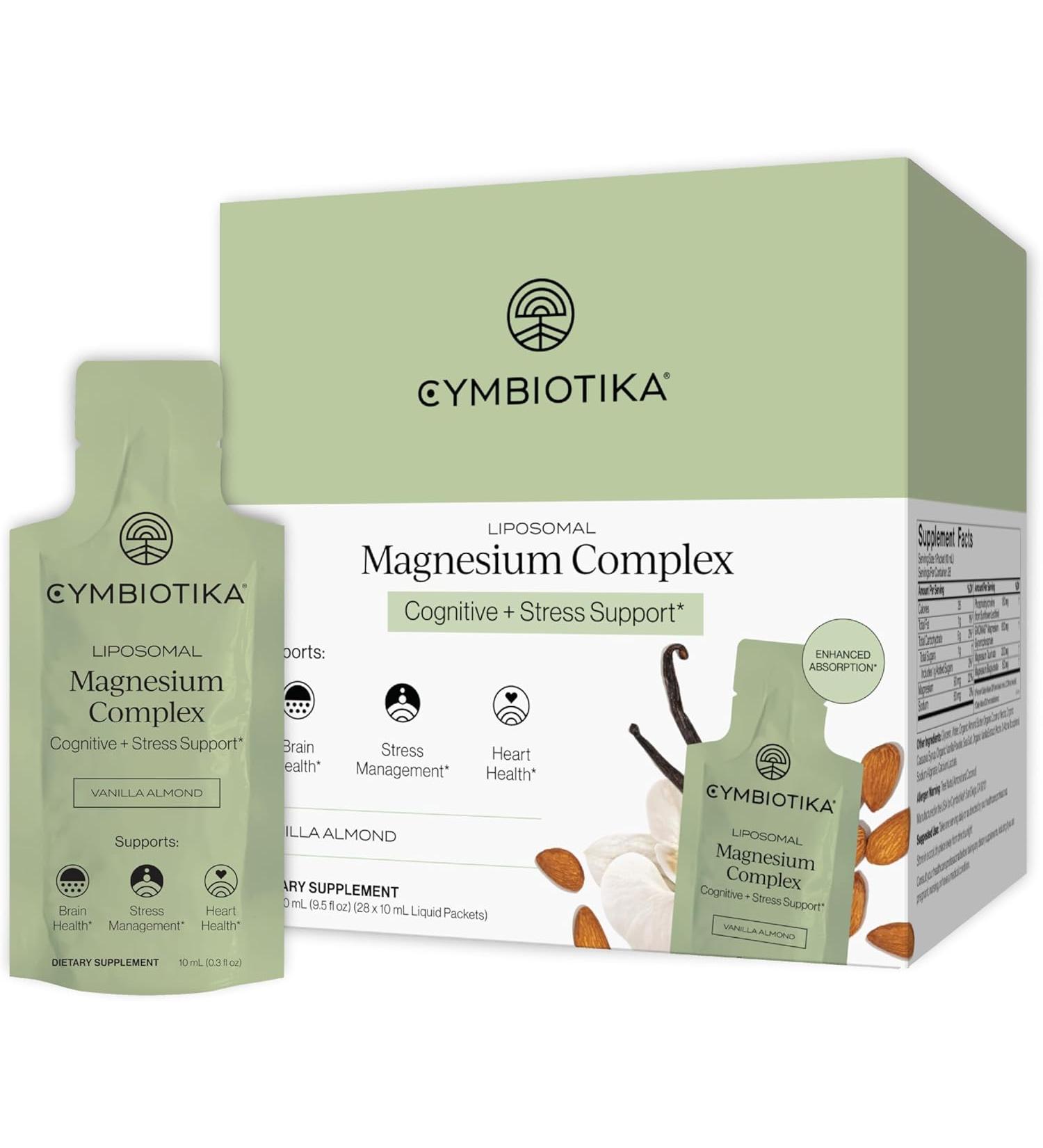 Cymbiotika Liposomal Magnesium L-Threonate 1300mg | Focus, Memory, Brain Support | Sleep Aid Supplement | High Absorption | Keto, Vegan, Gluten Free | Vanilla Creme | 30 Day Supply - Buy Online on GoSupps.com