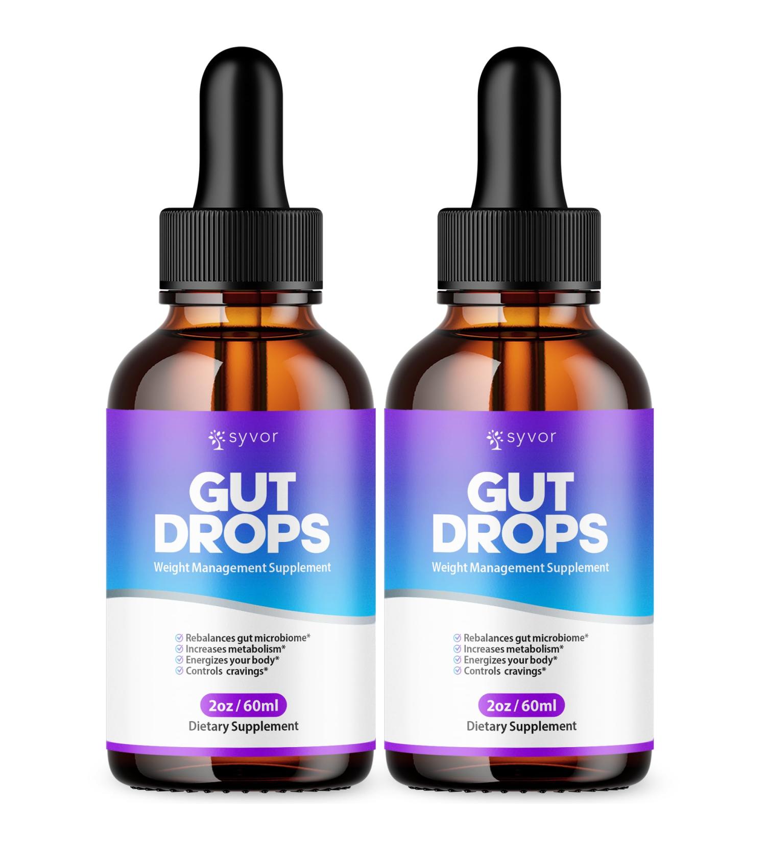 (2 Pack) Gut Drops Official Gut Drops Liquid Supplement Advanced All Natural Vitamin Formula GutDrop Maximum Strength Biome Support for Health and Wellness Support for Men and Women (60 Servings) - Buy Online on GoSupps.com