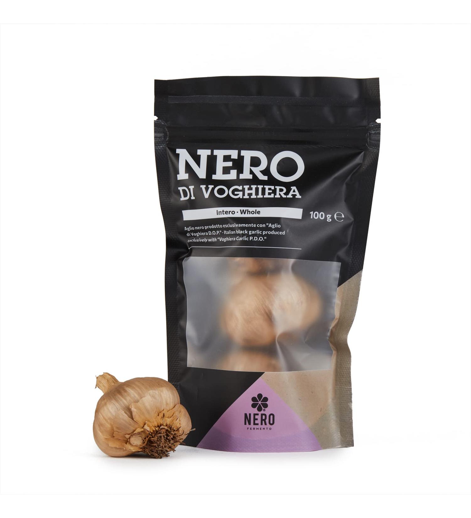 NERO FERMENTO NV Black Garlic Produced with Garlic from Voghiera D.O.P. 100 gr (3-4 bulbs) Made in Italy Without Preservatives  - Buy Online on GoSupps.com