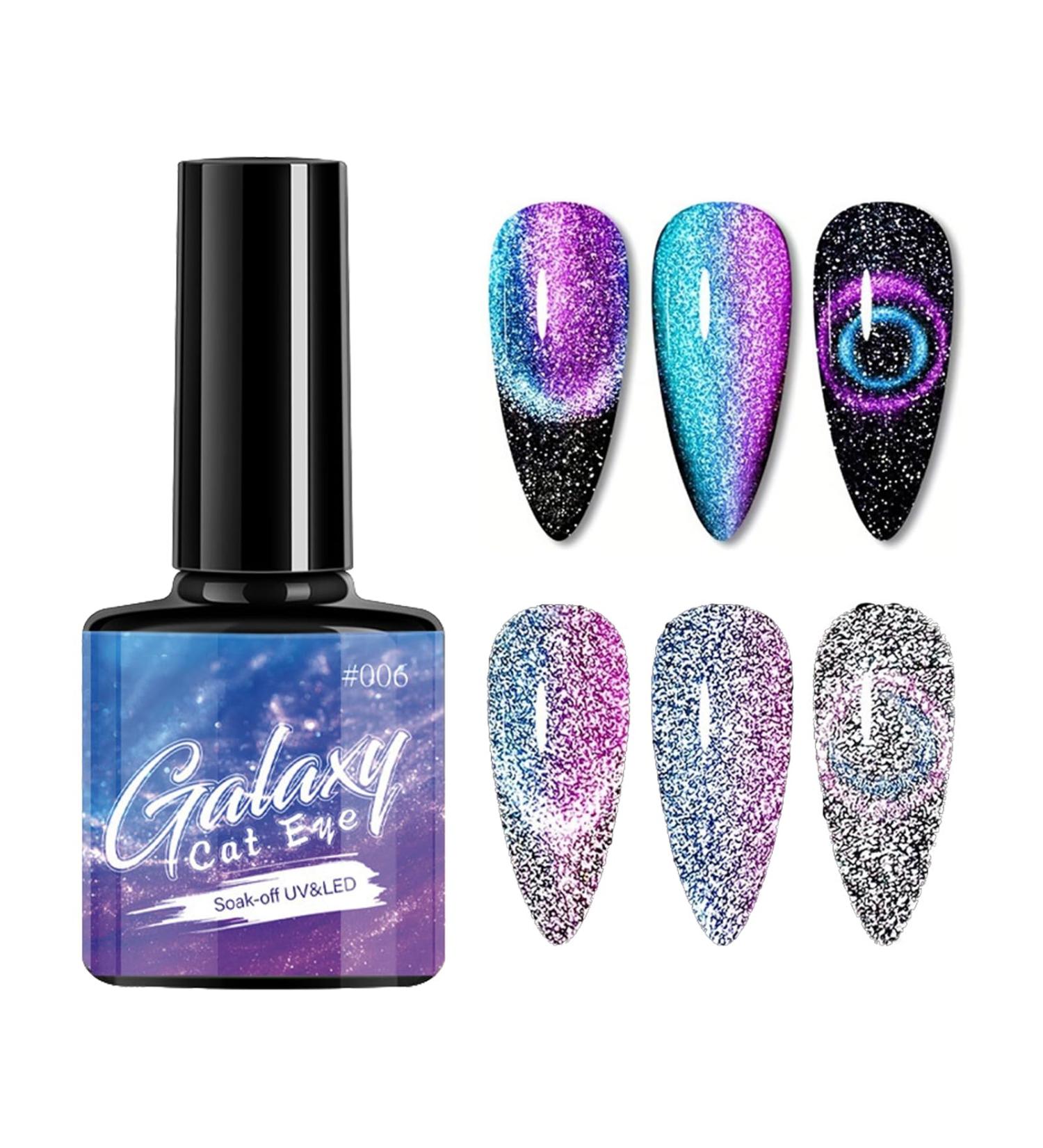 Cat Eye Gel Nail Polish Reflective Cat Eye Gel Polish Glitter Magnetic Gel Nail Polish Manicure Soak Off UV/LED Sparkling Reflective Glitter Cat Eye Gel Nail Polish Manicure DIY at Home - Buy Online on GoSupps.com