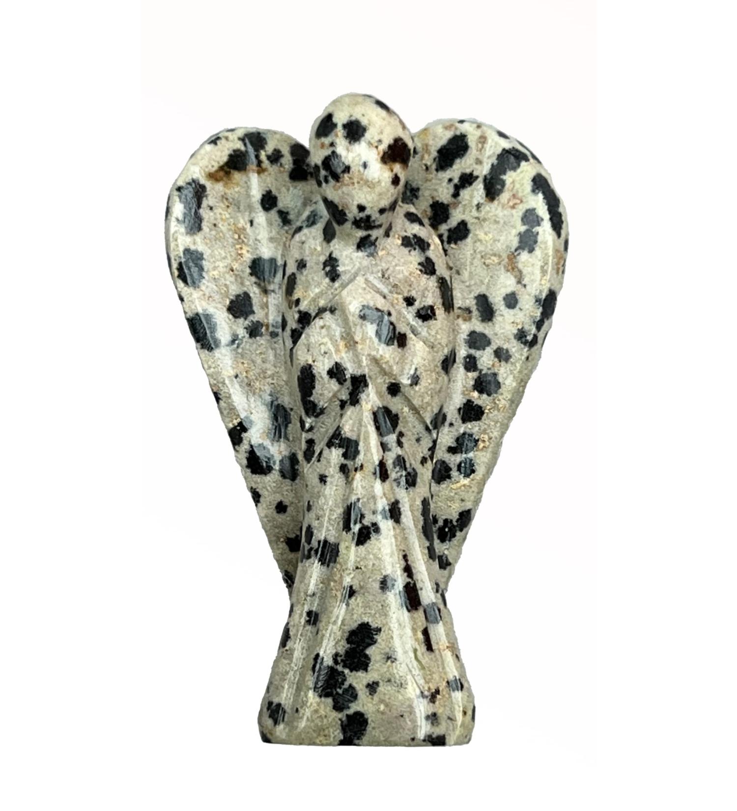 Yashcrystals Crystal Healing Gemstone Pocket Guardian Angels Reiki Powers 1.5 Hand Carved (Dalmatian Jasper)
