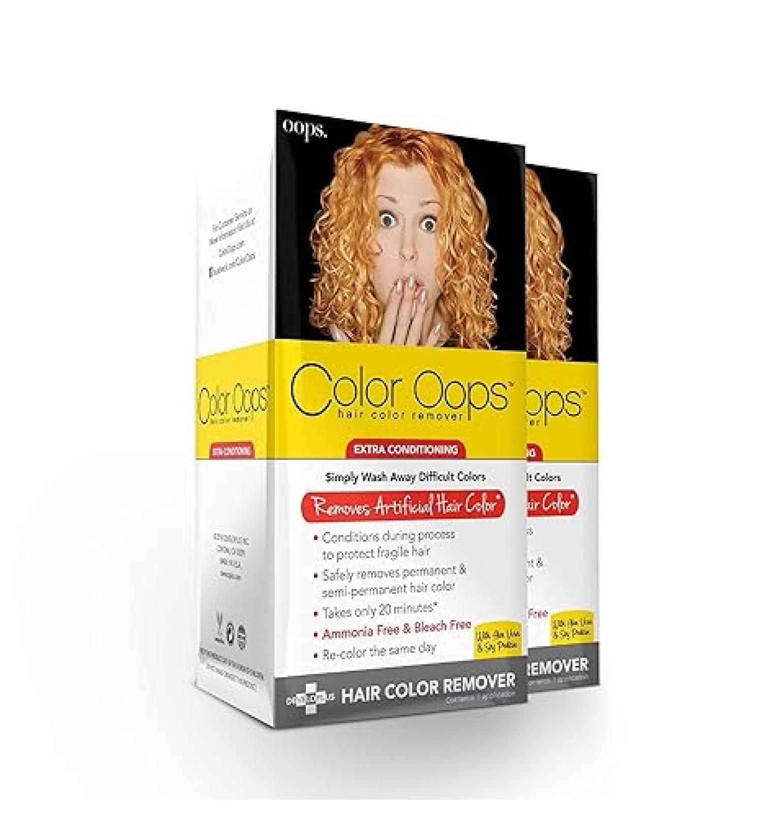 Color Oops Extra Conditioning Hair Color Remover, 2 Pack, Hair Dye Remover Processes in 20 Minutes, Safely Removes Permanent & Semi-Permanent Hair Color, Ammonia & Bleach Free - Buy Online on GoSupps.com