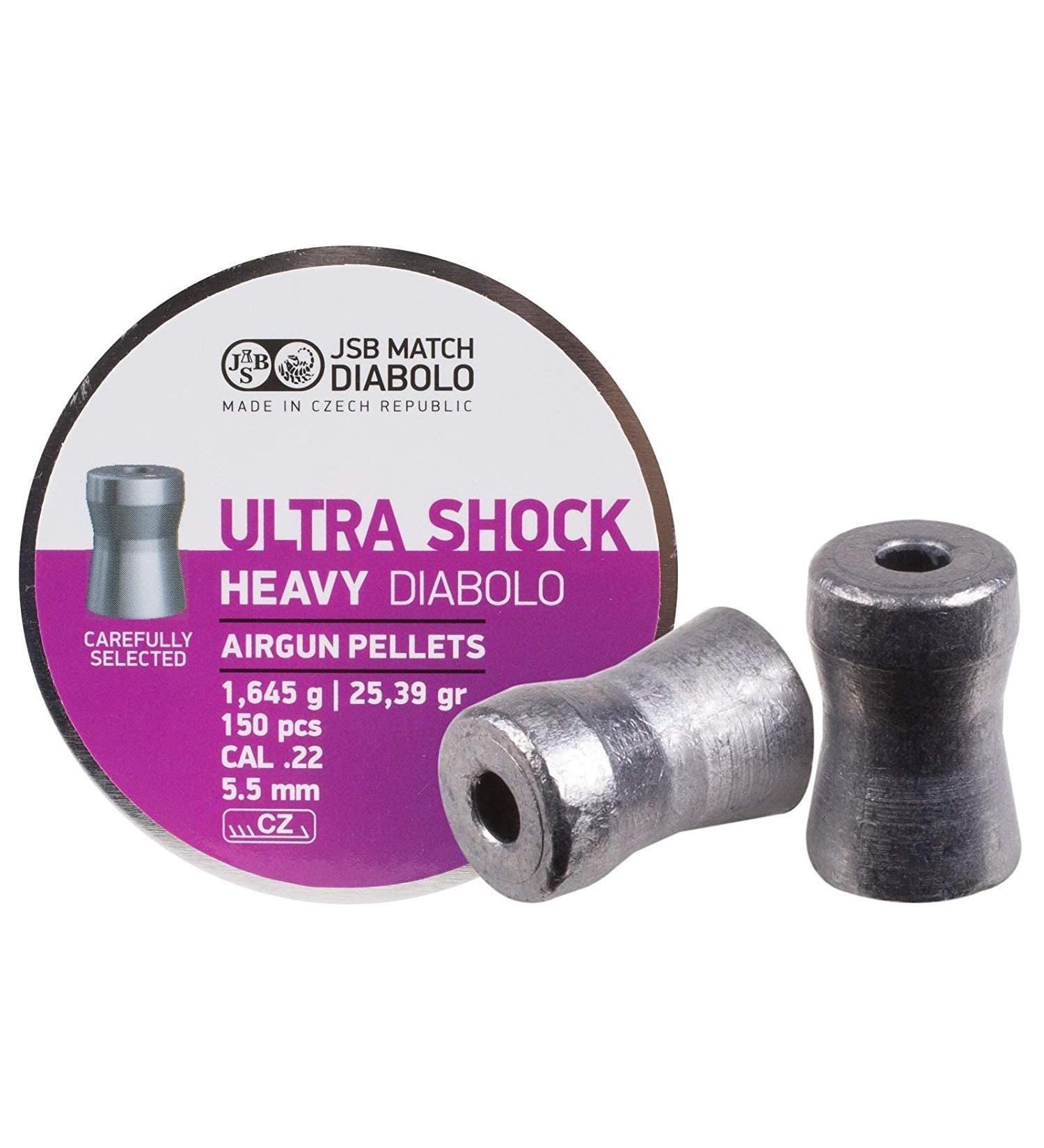 JSB Ultra Shock.22 Cal, 25.39 Grains, Hollowpoint, 150ct