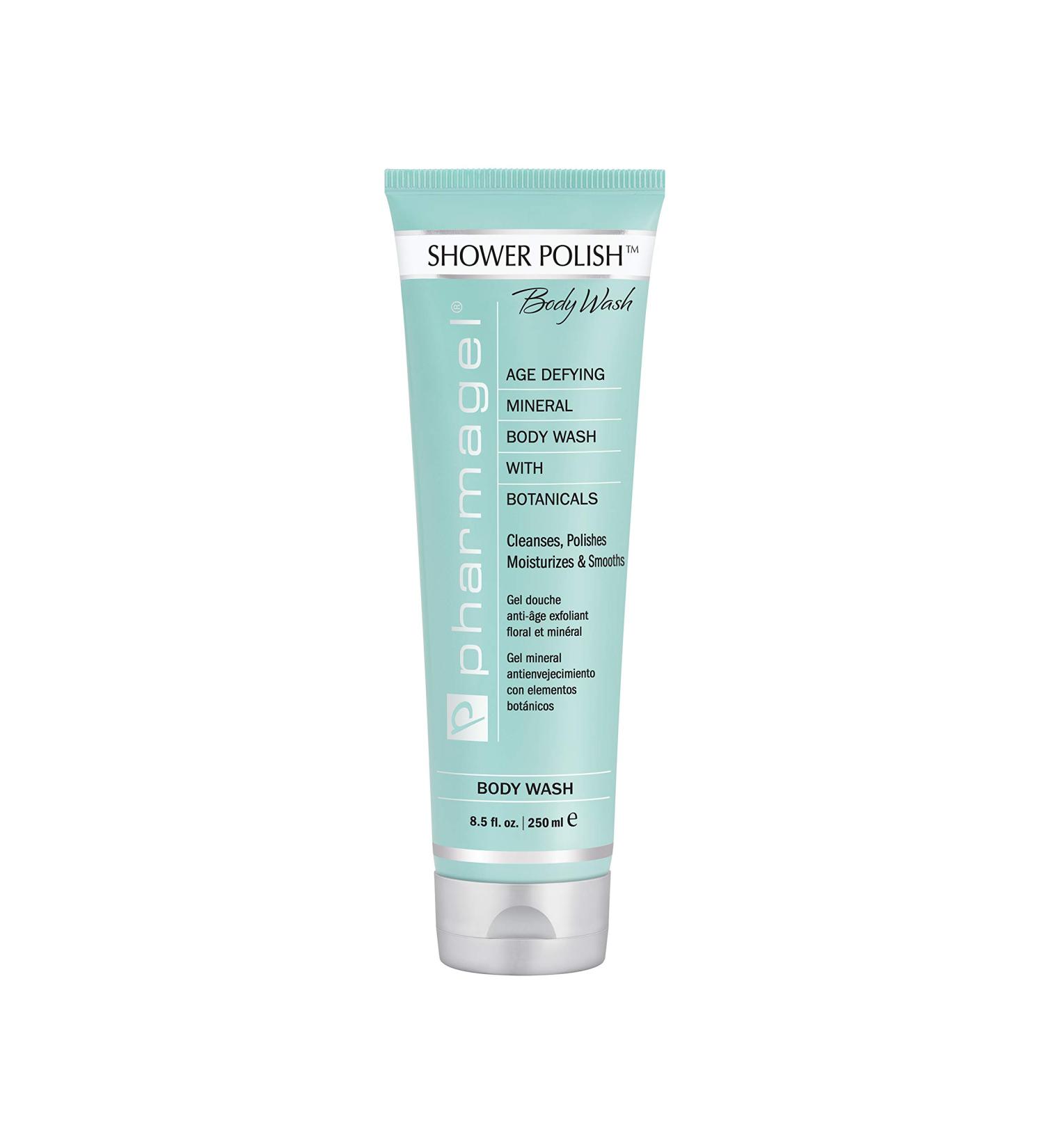 Pharmagel Shower Polish Cleanser | Natural Moisturizing and Exfoliating Body Wash | Suitable for all Skin Types - 8.5 fl oz