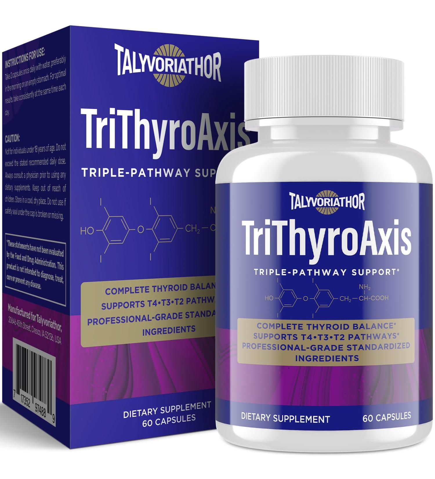 Thyroid Support Supplement for Women & Men Professional T4 T3 T2 Triple-Pathway Metabolism & Energy with L-Tyrosine Selenium Ashwagandha & Guggul Extract Standardized Herbs 60 Capsules 60 Count (Pack of 1) - Buy Online on GoSupps.com