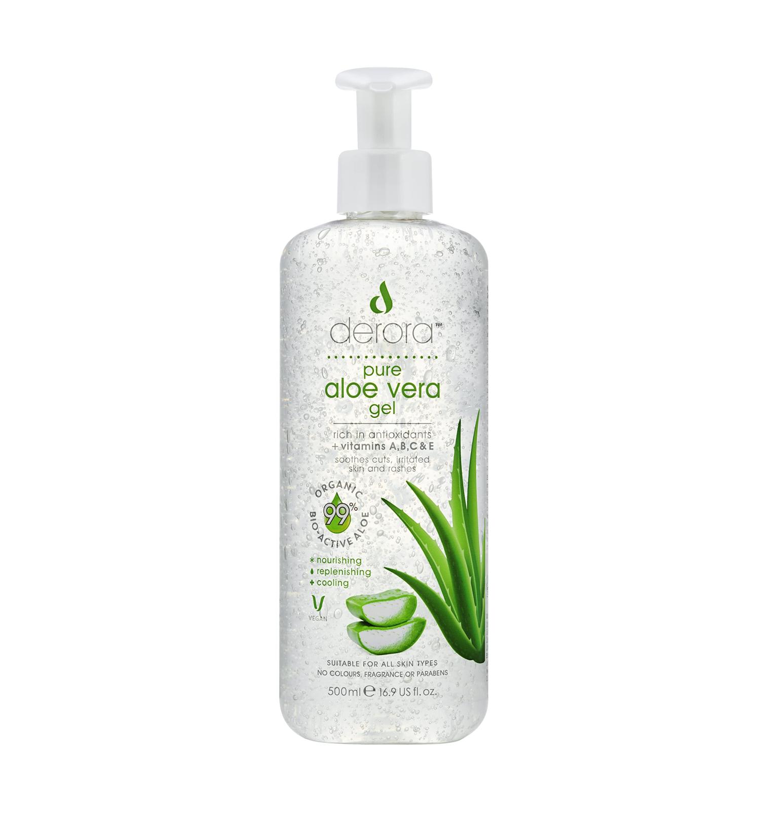 Derora Aloe Vera Gel - 100% Pure Organic Bio Active Ingredients - Healing, Soothing & Hydrating Face, Body - Cruelty Free & Vegan - 500ml - Buy Online on GoSupps.com