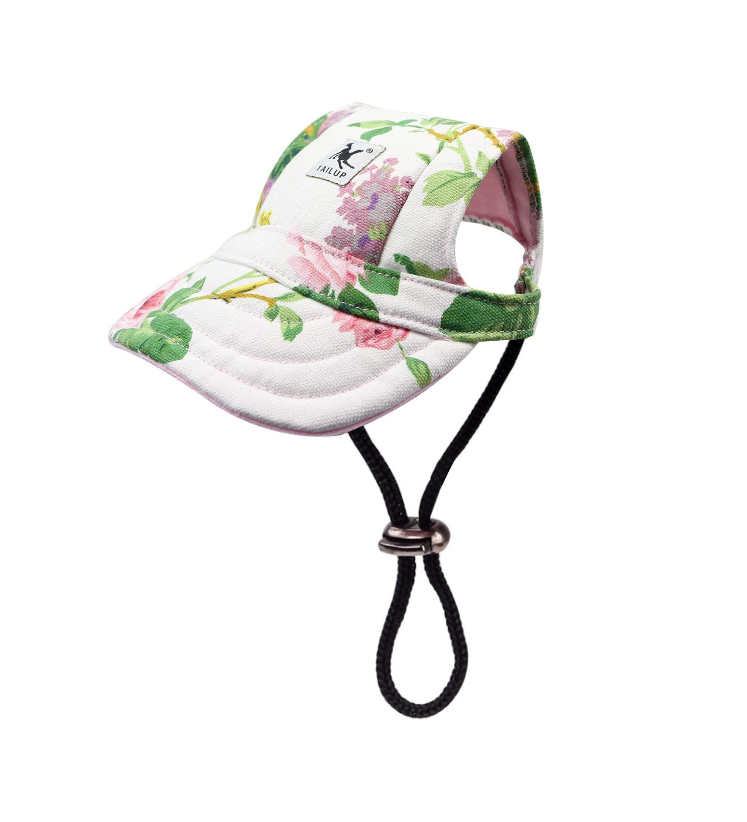 YAODHAOD Dog Baseball Cap Adjustable Sun Protection Hat with Ear Holes - Floral M - Buy Online on GoSupps.com