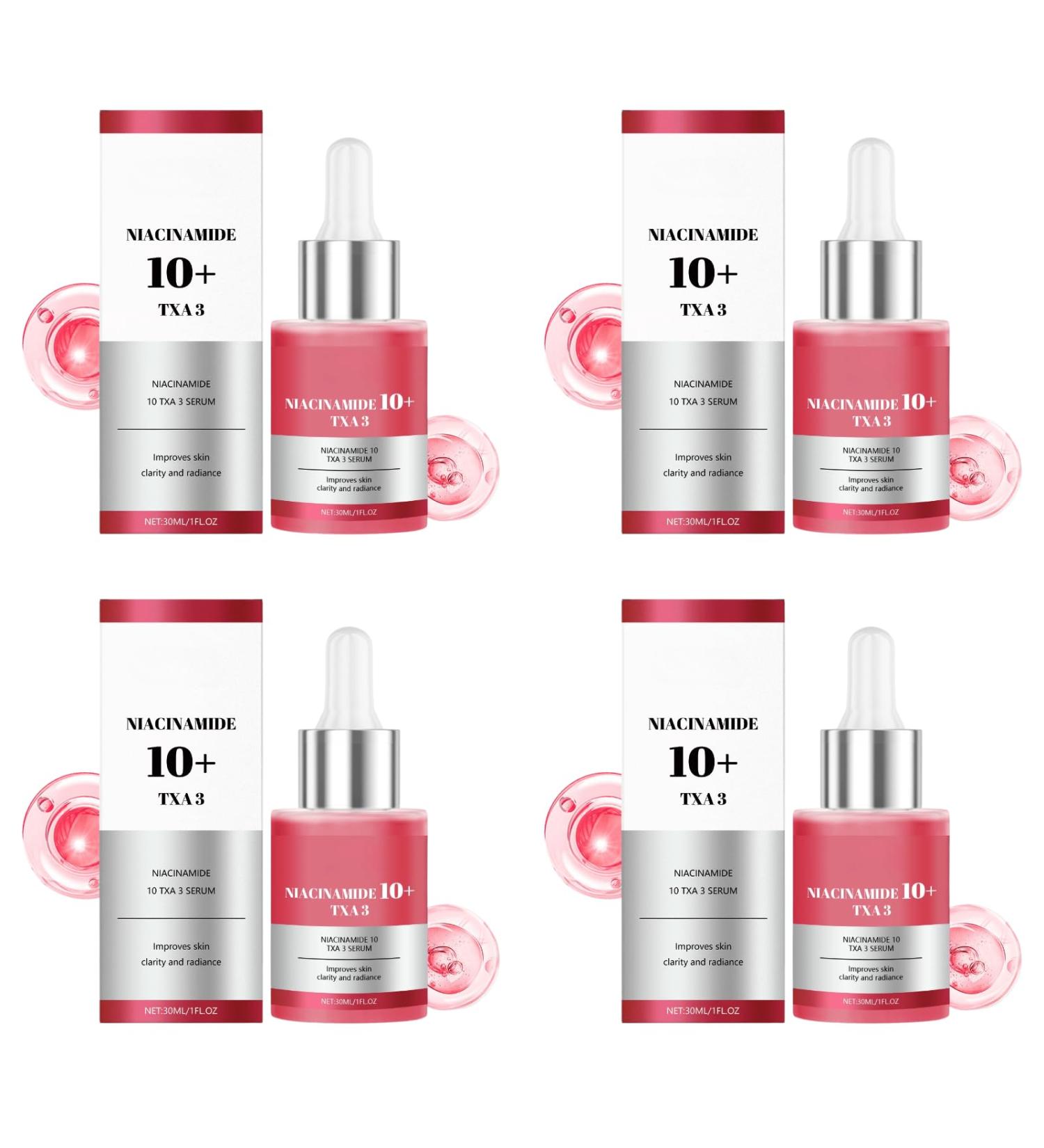  Nuvilo Brightening Face Serum with Tranexamic Acid & Hyaluronic Acid - Lightweight Moisturizing Formula for Smooth and Radiant Skin - Daily Moisturizing Care (4 Pcs) - Buy Online on GoSupps.com