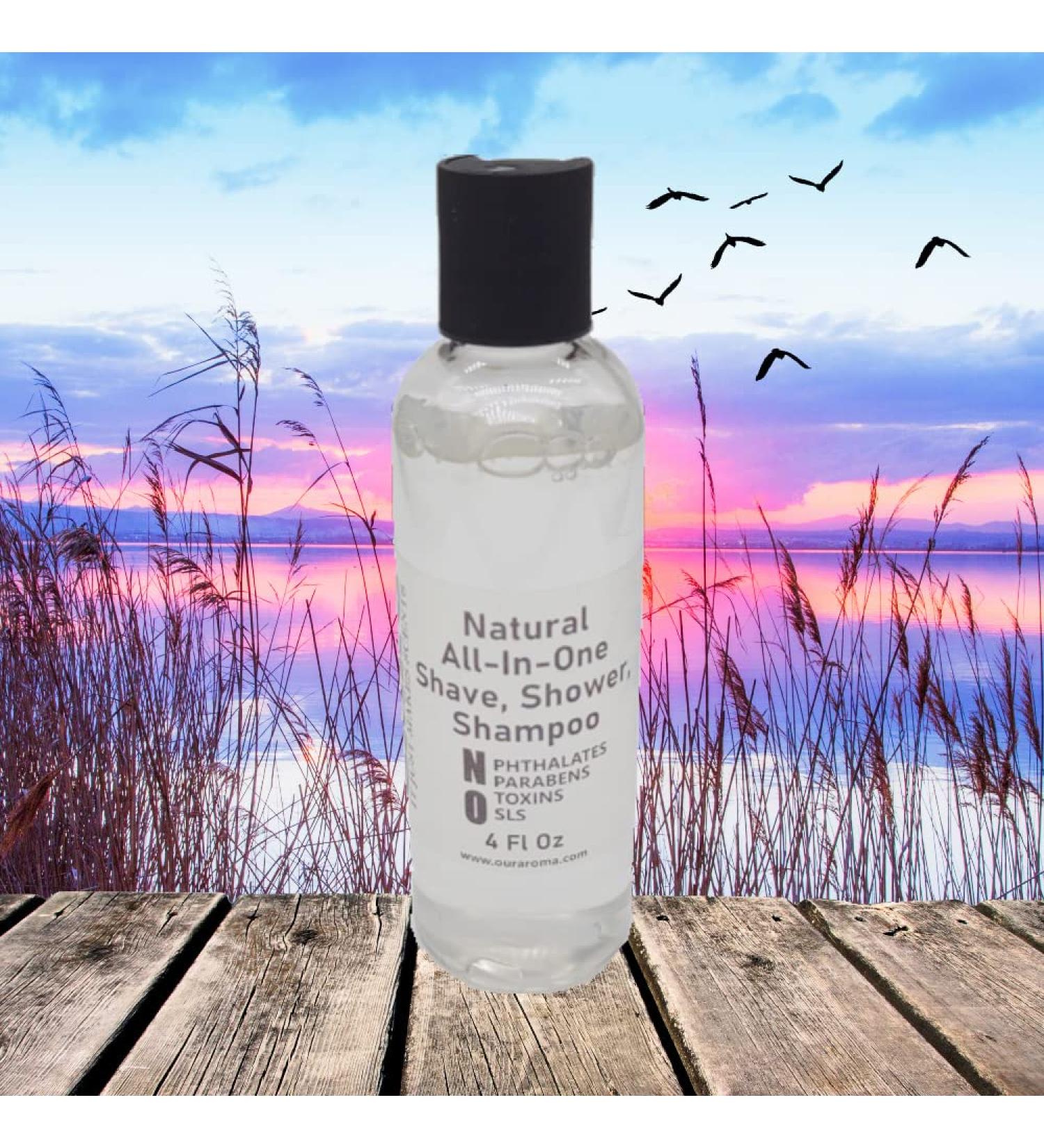 Our Aroma Natural All-In-One Shave Shower Shampoo Liquid Soap- 4FlOz - Plant Based Ingredients (1) - Buy Online on GoSupps.com