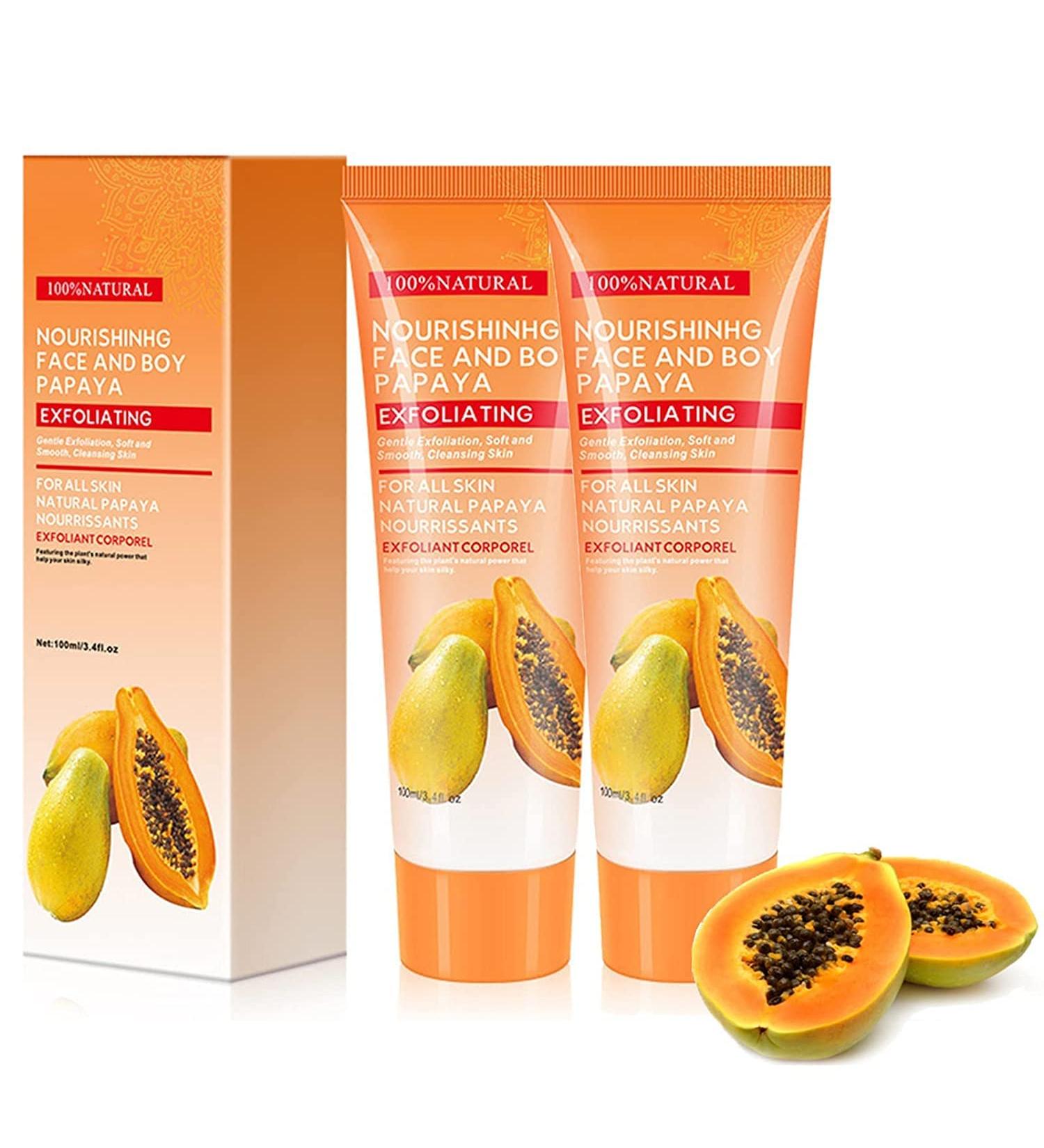 Papaya Essence Exfoliating Scrub Cream - 2pcs Deep Exfoliator Set - Buy Online on GoSupps.com