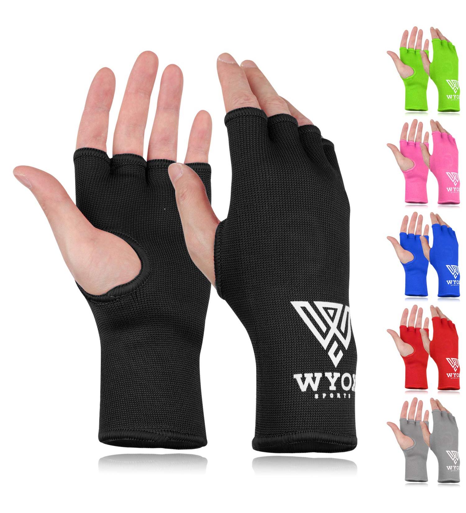 WYOX Boxing Hand Wraps MMA Gloves - Compression Kickboxing Gear for Men and Women, Black, S/M (17-21cm) - Buy Online on GoSupps.com