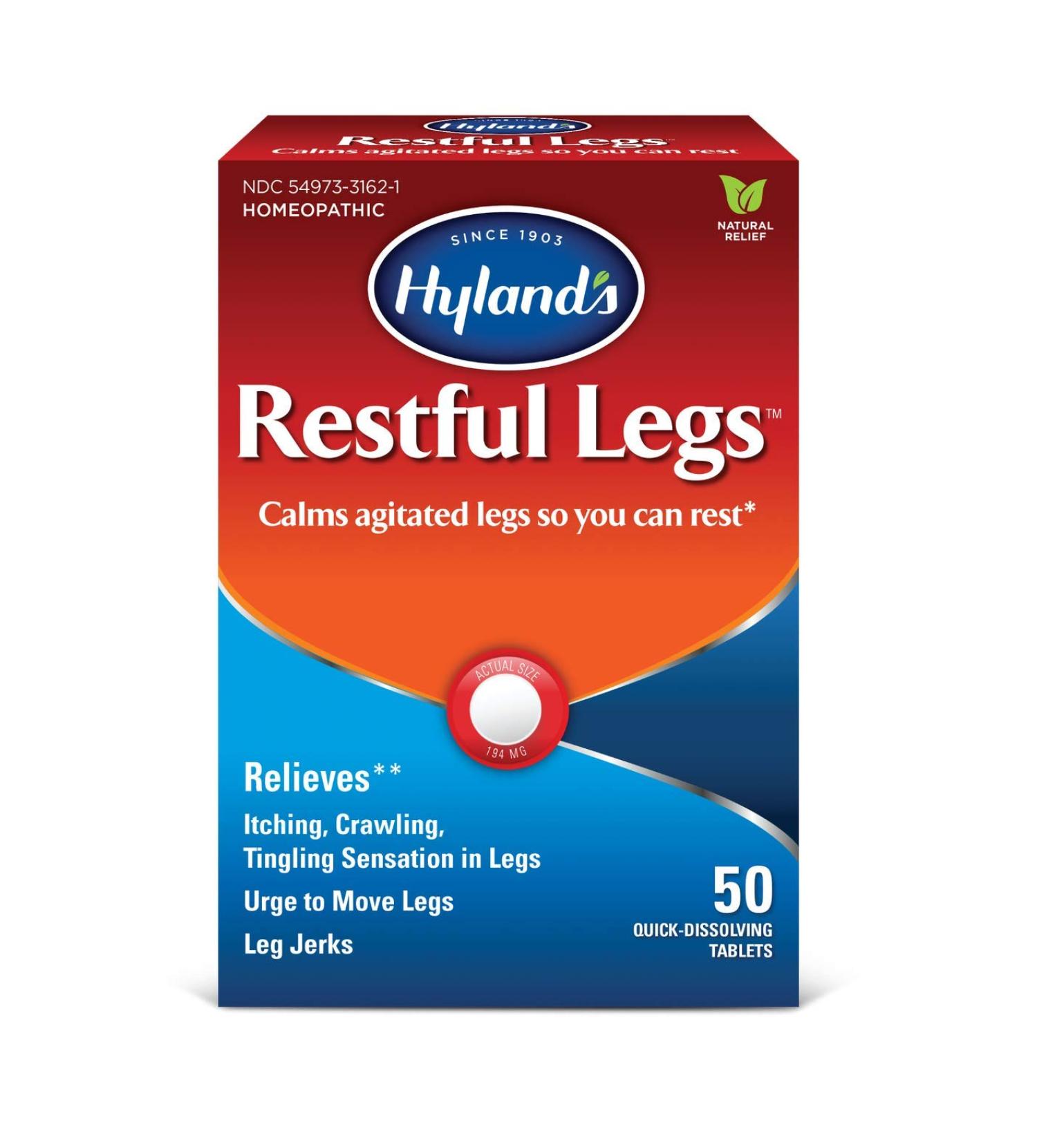 Hyland's Restful Legs Tablets - Natural Relief for Itching, Crawling & Jerk Legs (50 Count) - Buy Online on GoSupps.com