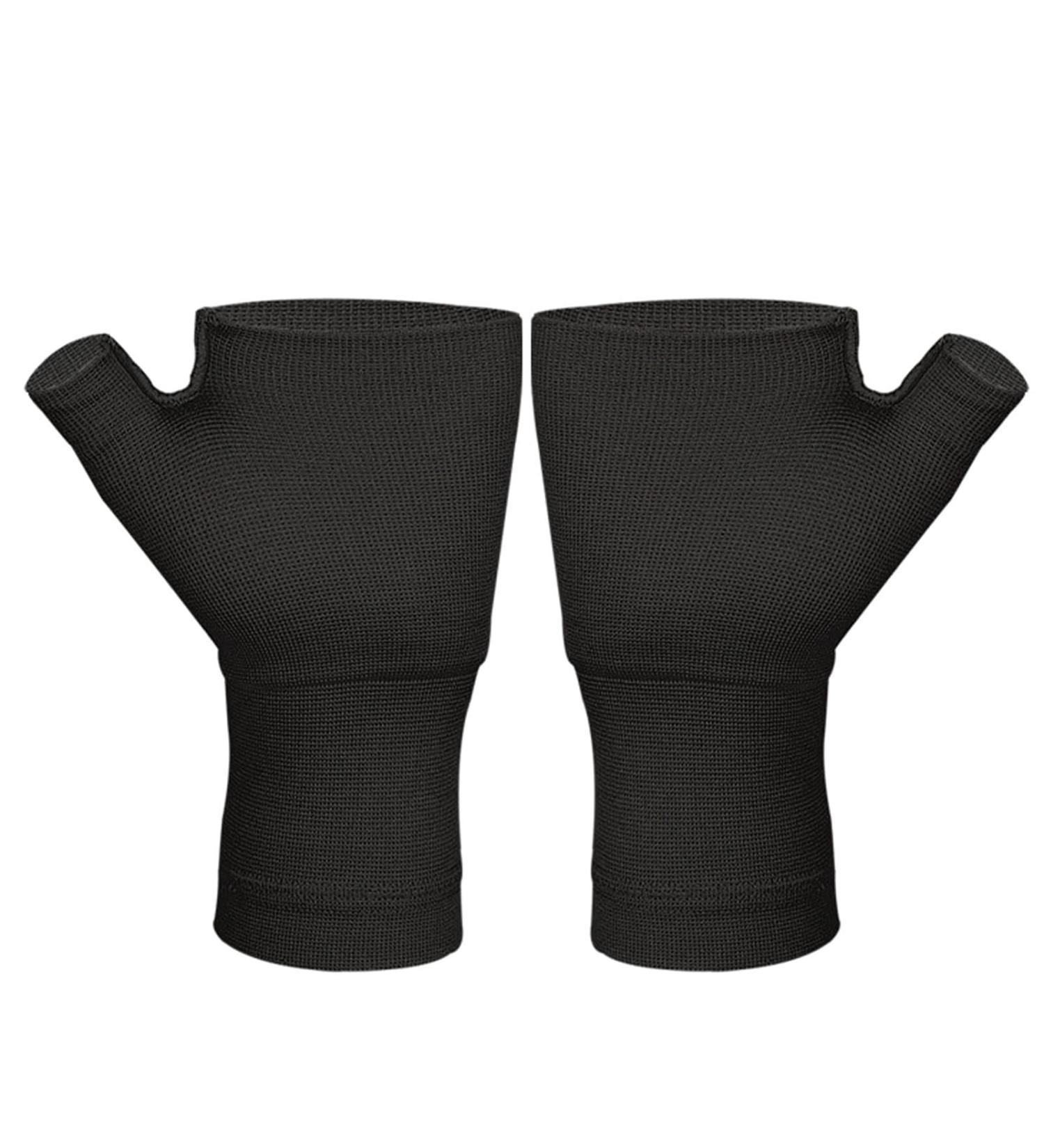 Faddare Thumb Support Brace Breathable Wrist Brace Compression Sleeves 3D Cutting Elastic Wrist Fingerless Glove for Pain Relief Hand Tendonitis Arthritis Carpal Tunnel(Black size:L) l black
