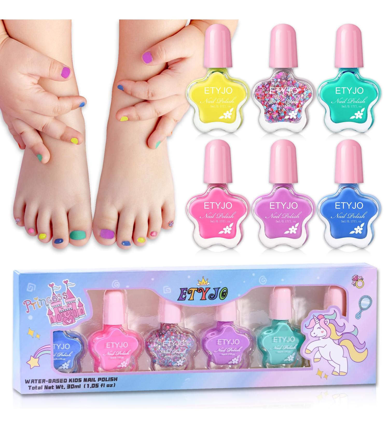  ETYJO Nail Polish Set for Kids Non Toxic Nail Polish Set Peel Off Nail Polish Water Based Quick Dry Nail Polish Gift Kit for Kids Girls - Buy Online on GoSupps.com