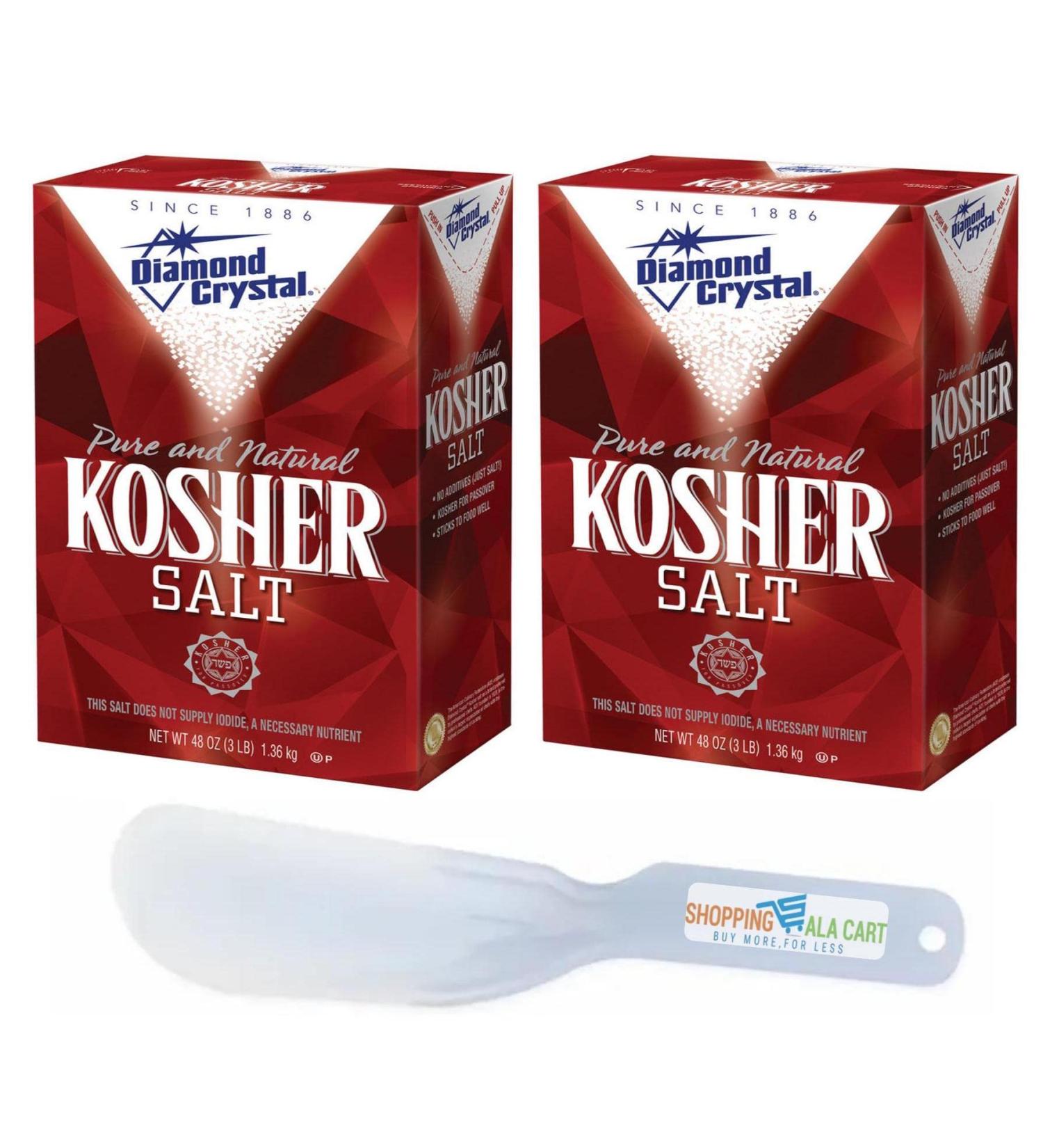 SHOPPING ALA CART, Organic Kosher Salt , Diamond Crystal Salt, Fresh Kosher Salt Coarse, All Seasoning Real Salt Packets - Pack of 2 - 48 Oz (3 lb)