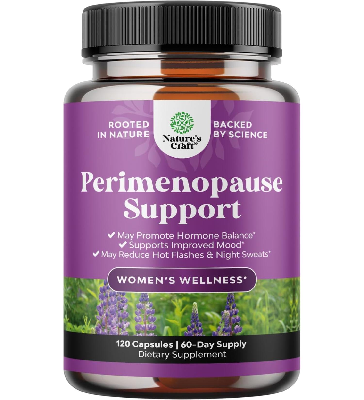 Complete Perimenopause Supplement for Women - Multibenefit Menopause Relief for Women with Maca Root Vitex Berry & Black Cohosh for Hot Flashes Night Sweats Hormone Balance and Mood Support (2 Month) - Buy Online on GoSupps.com