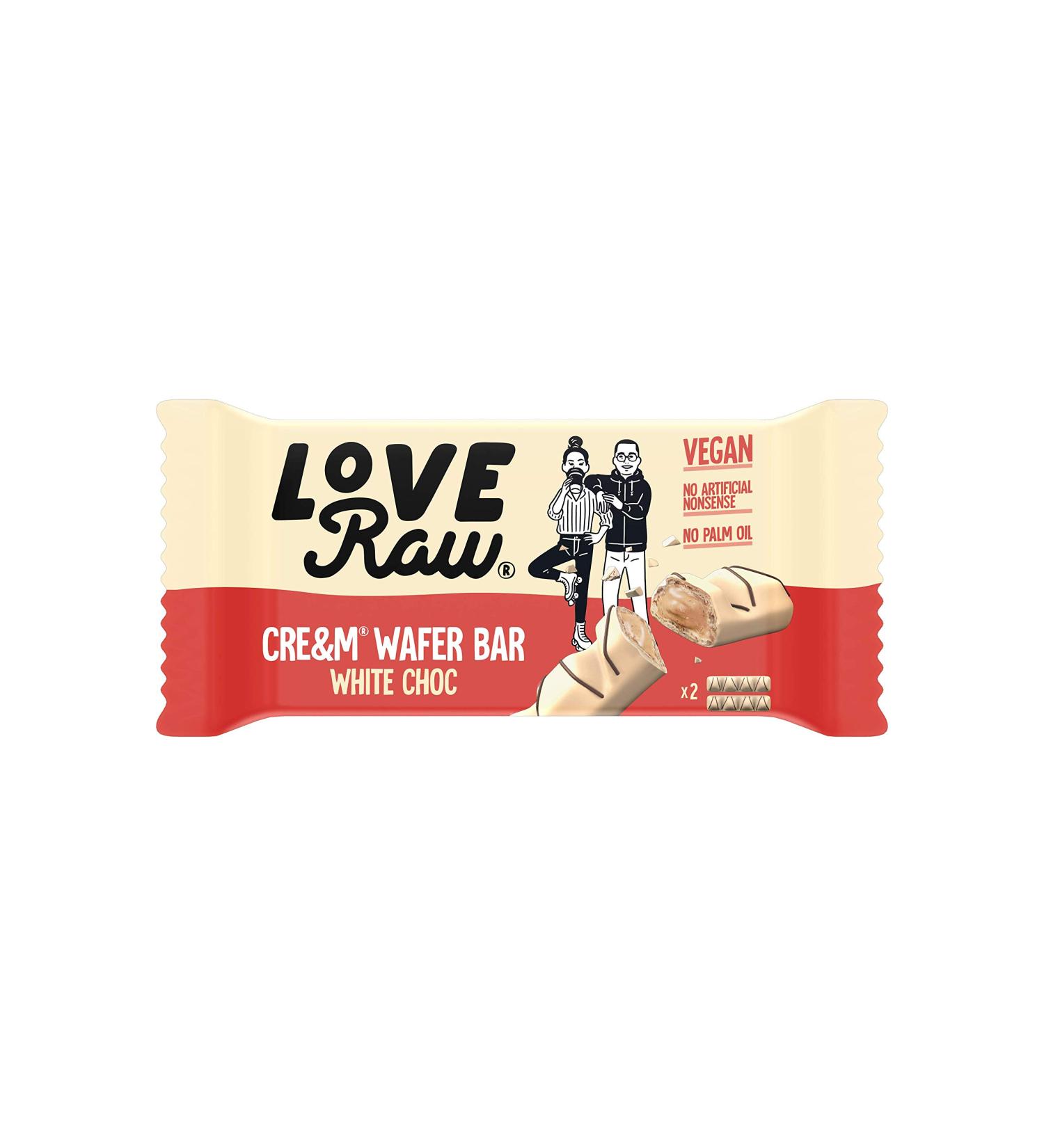 Love Raw Vegan White Chocolate Cream Wafer Bar 43g - Buy Online on GoSupps.com