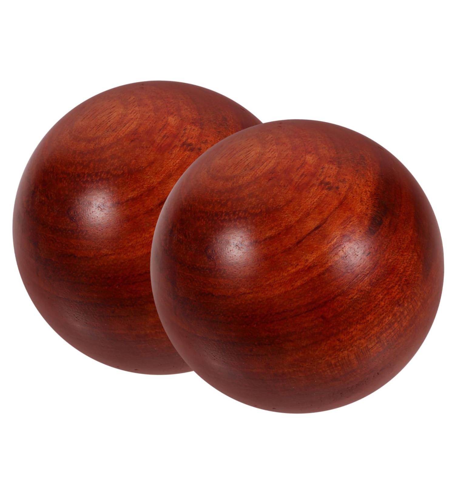Partykindom 6 STK Massage Balls - Handheld Stress Relief & Muscle Stretching Devices | Wooden Mahogany Ball Set for Relaxation & Gymnastics - Buy Online on GoSupps.com