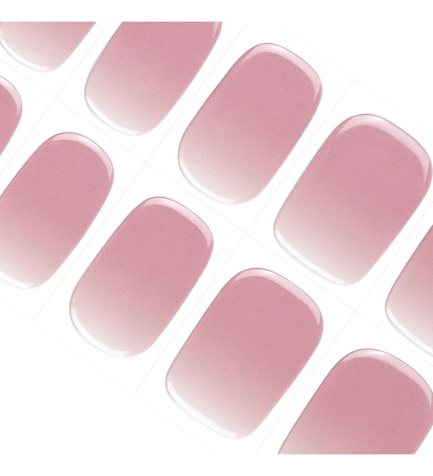 Danni & Toni Half Hardened Gel Nail Films - Aglaia Light Pink & White Ombre Glossy Nail Stickers - 28 Semi-Hardened Nail Wraps - Buy Online on GoSupps.com