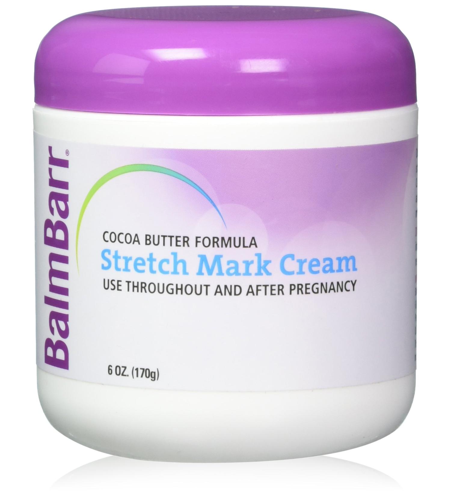 BalmBarr Cocoa Butter Formula Stretch Mark Cream 6oz - Best Anti-Stretch Mark Solution for All Skin Types - Shop Internationally - Buy Online on GoSupps.com