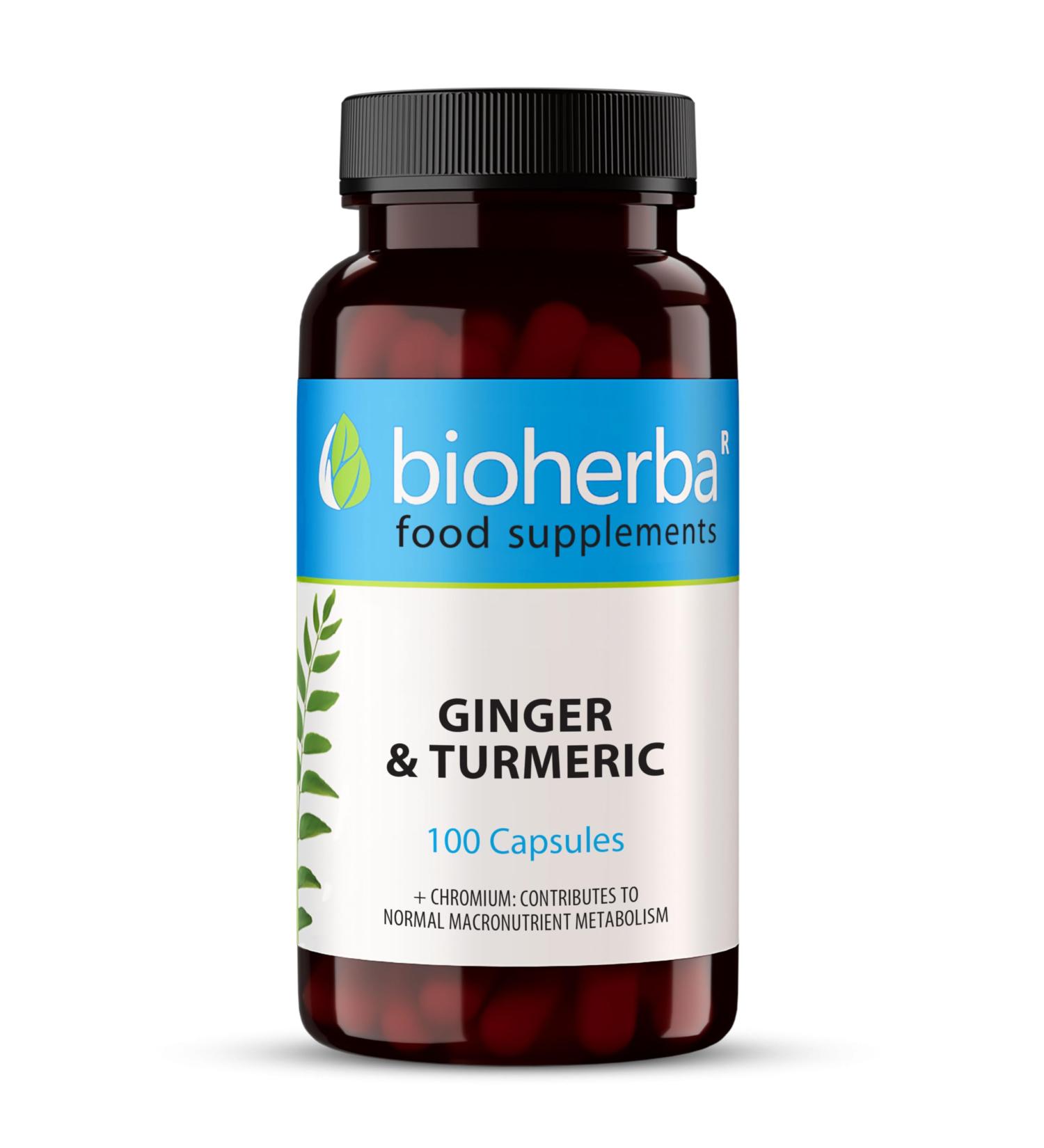 100 Turmeric Capsules with Ginger and Turmeric - High Dosage Powerful Antioxidant and Anti-inflammatory Complex for Optimal Wellness up to 620 mg per day BIOHERBA - Buy Online on GoSupps.com