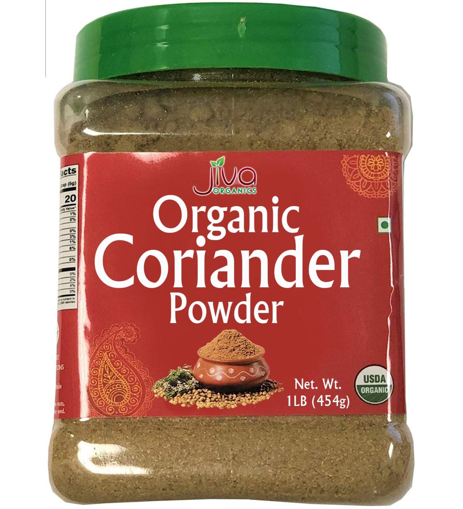 Jiva Organics Organic Coriander Powder 1lb Jar - 100% Natural & Non-GMO - Pack of 1 - Buy Online on GoSupps.com