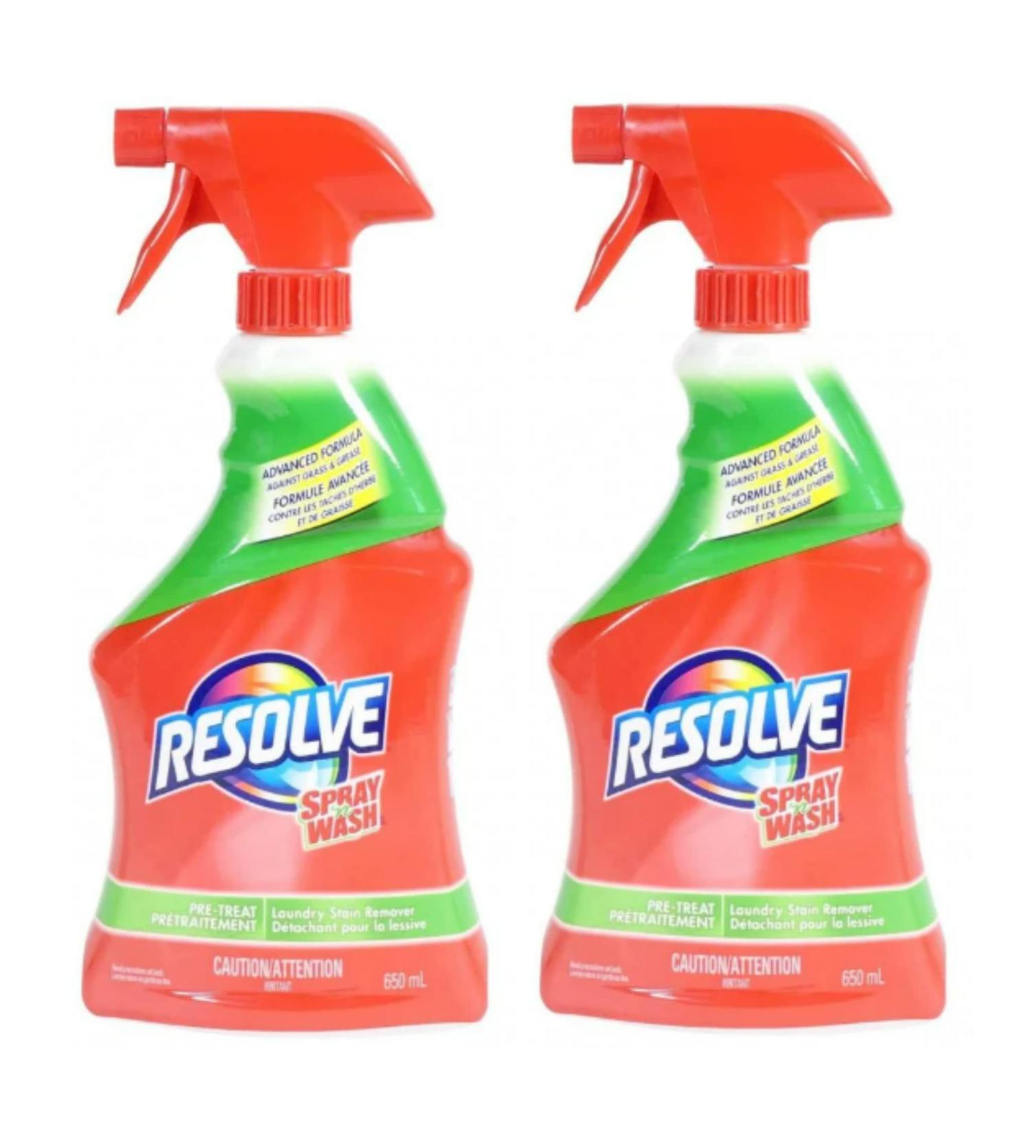 Resolve Spray 'n Wash Pre-Treat Laundry Stain Remover Trigger Spray - 22 Fl Oz / 650 mL x 2 Pack