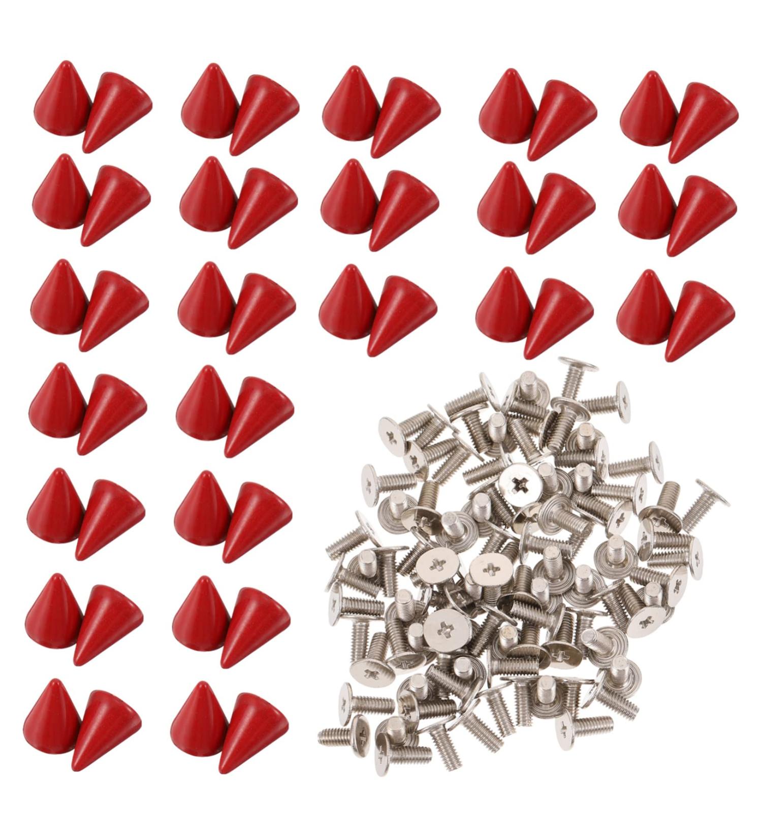 Abaodam 100 Sets Point Rivets Leather Phone Case Punk Accessories Diy Rivets Rivet Studs Backpack Red 1X0.7X0.7CM - Buy Online on GoSupps.com