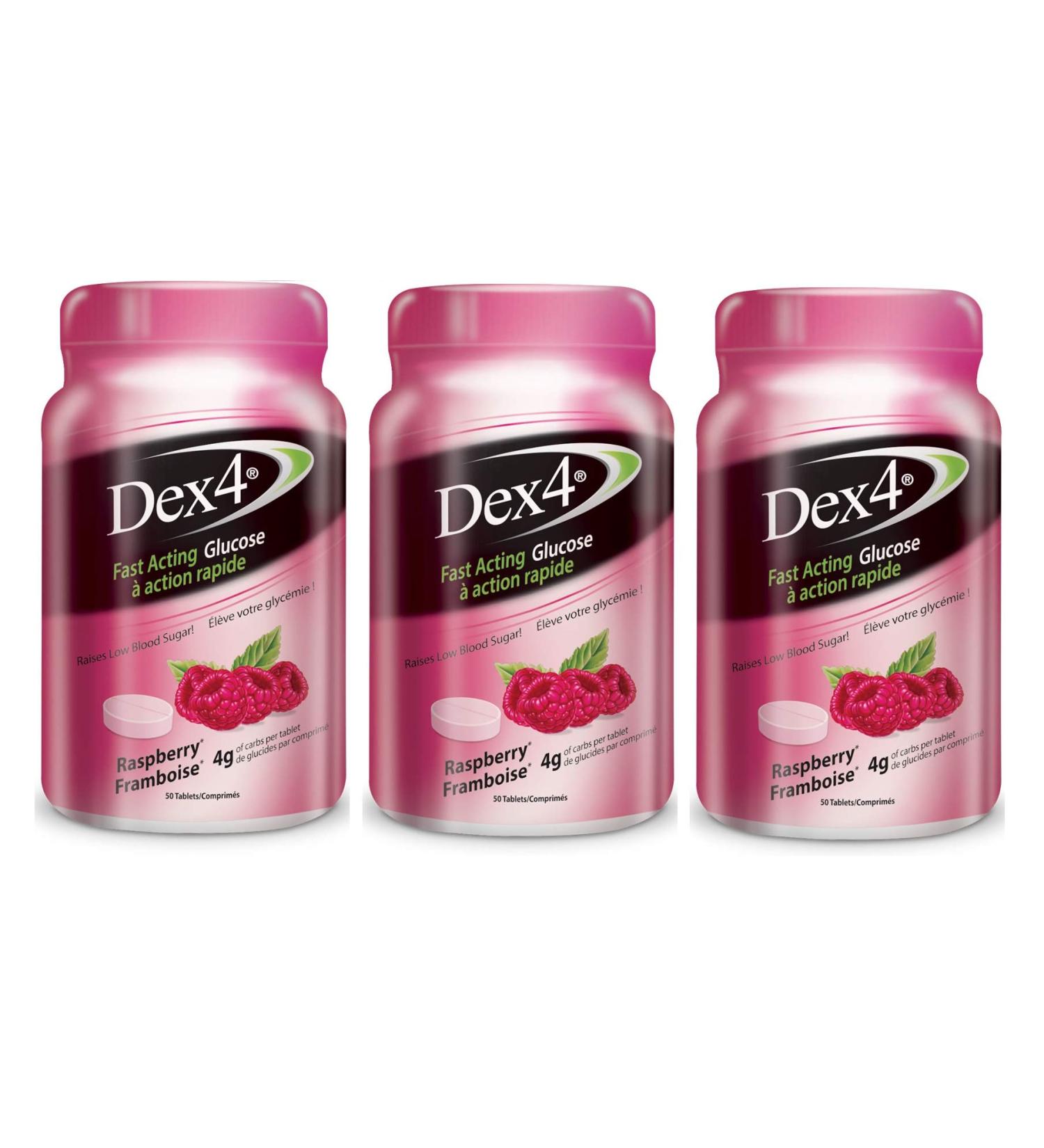 Glucose Tablets 50 Count Bottle 3 pack (Raspberry)