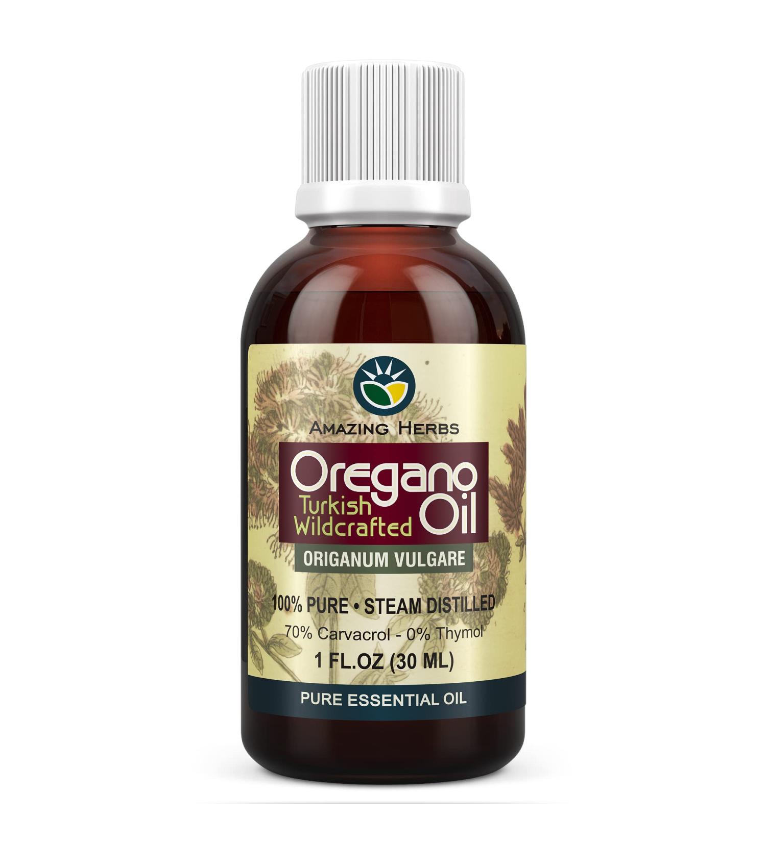 Buy Amazing Herbs Pure Oregano Essential Oil - 100% Pure Oregano Oil for Cardiovascular Gastrointestinal & Respiratory Health - 1 Fl Oz - International Shipping Available - Buy Online on GoSupps.com