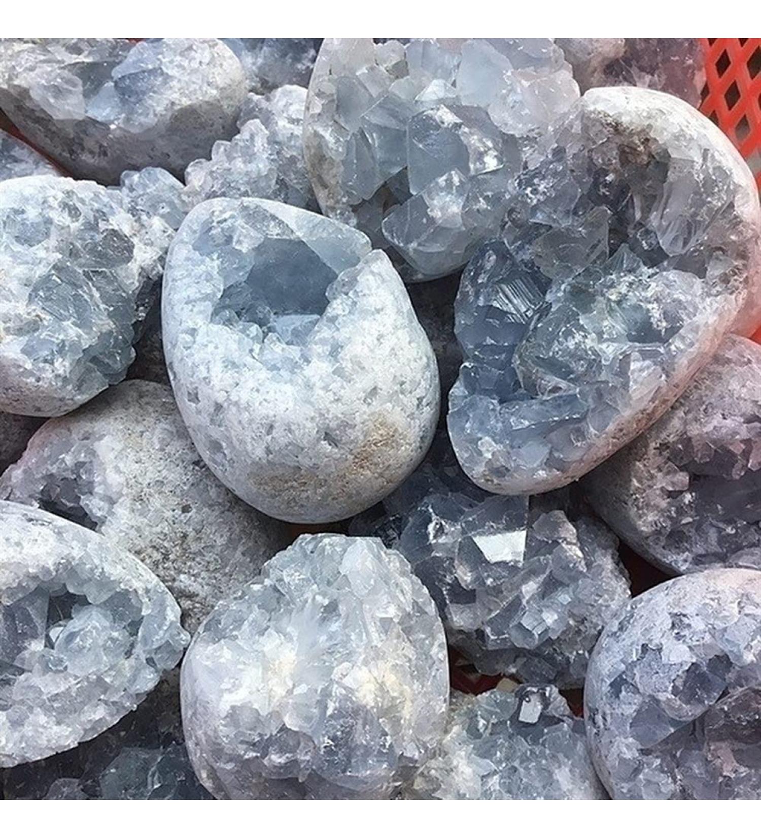Decorative Crystal Natural Raw Blue Celestite Crystal Cluster Geode Irregular Home Decoration Gemstone Specimen for Dream Recall Home Decor Crystal Natural Luster 100g - Buy Online on GoSupps.com