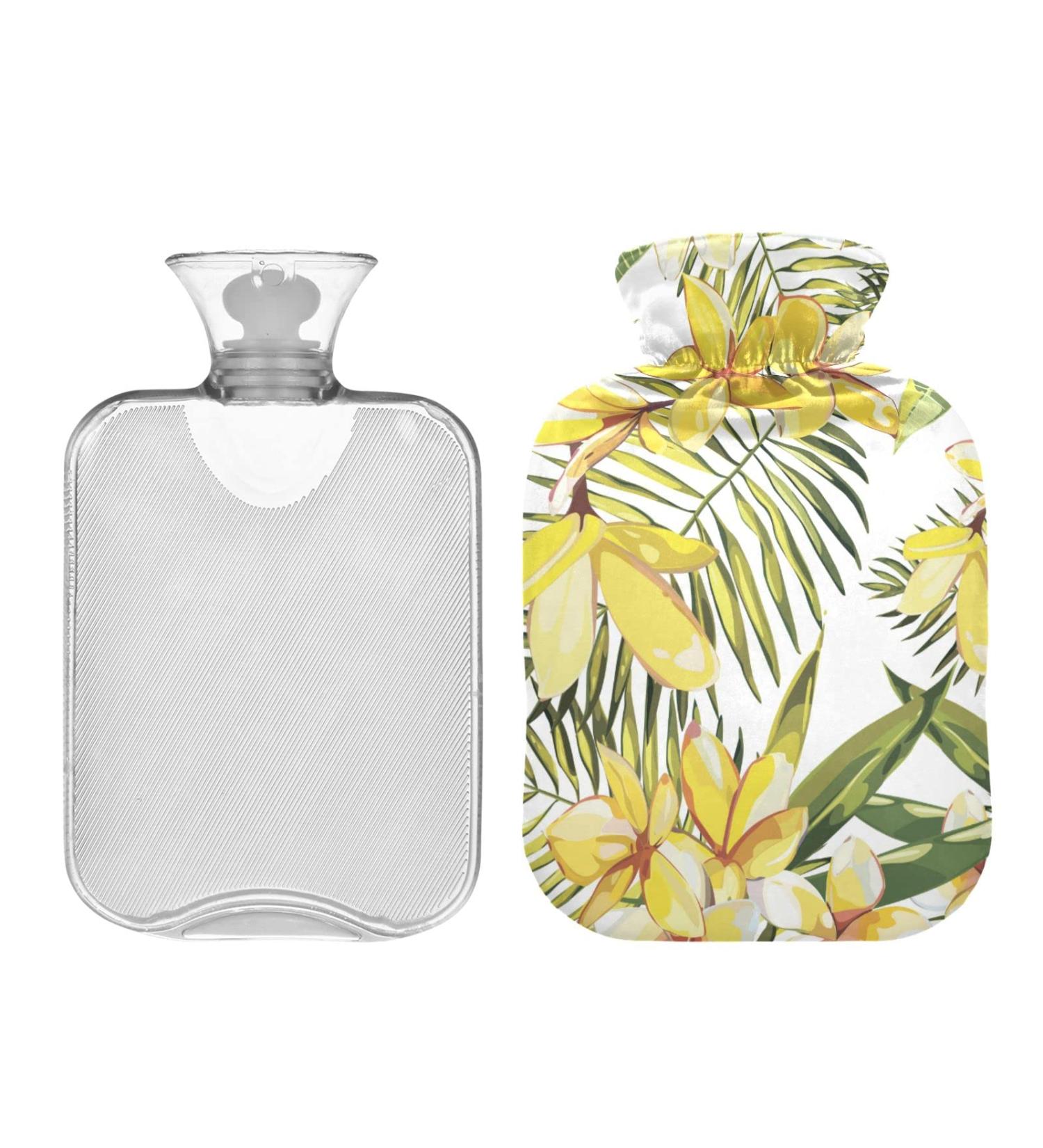 Mnsruu Plumeria Hot Water Bottle 2L - Soft Cover Ideal Gift for Women & Kids Perfect Christmas Present - Buy Online on GoSupps.com