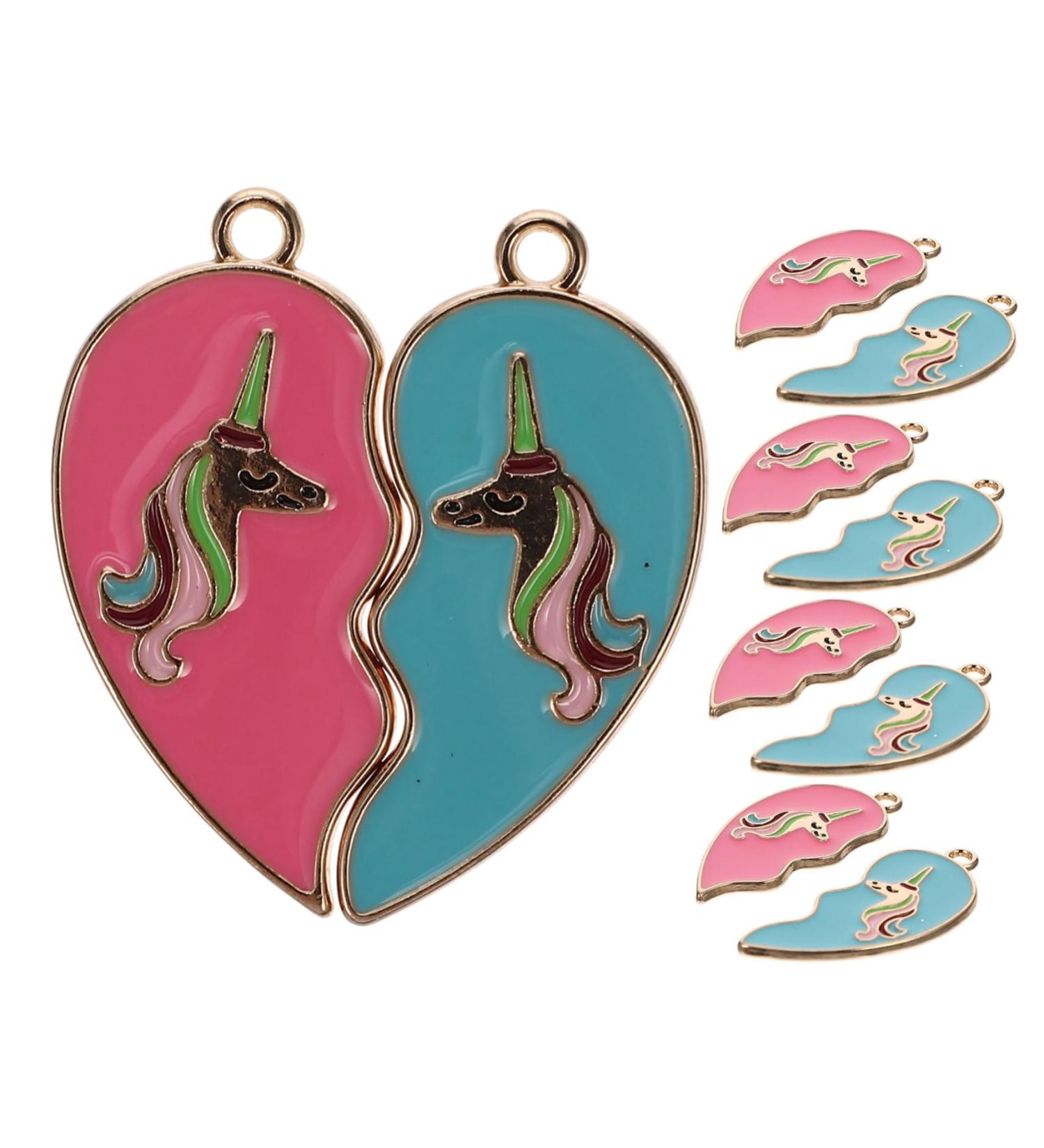 LALAFINA 5 Pairs Pendant Handmade Jewelry Best Friend Necklace Friend Half Heart Necklace Lovers Bulk Charm - Buy Online on GoSupps.com