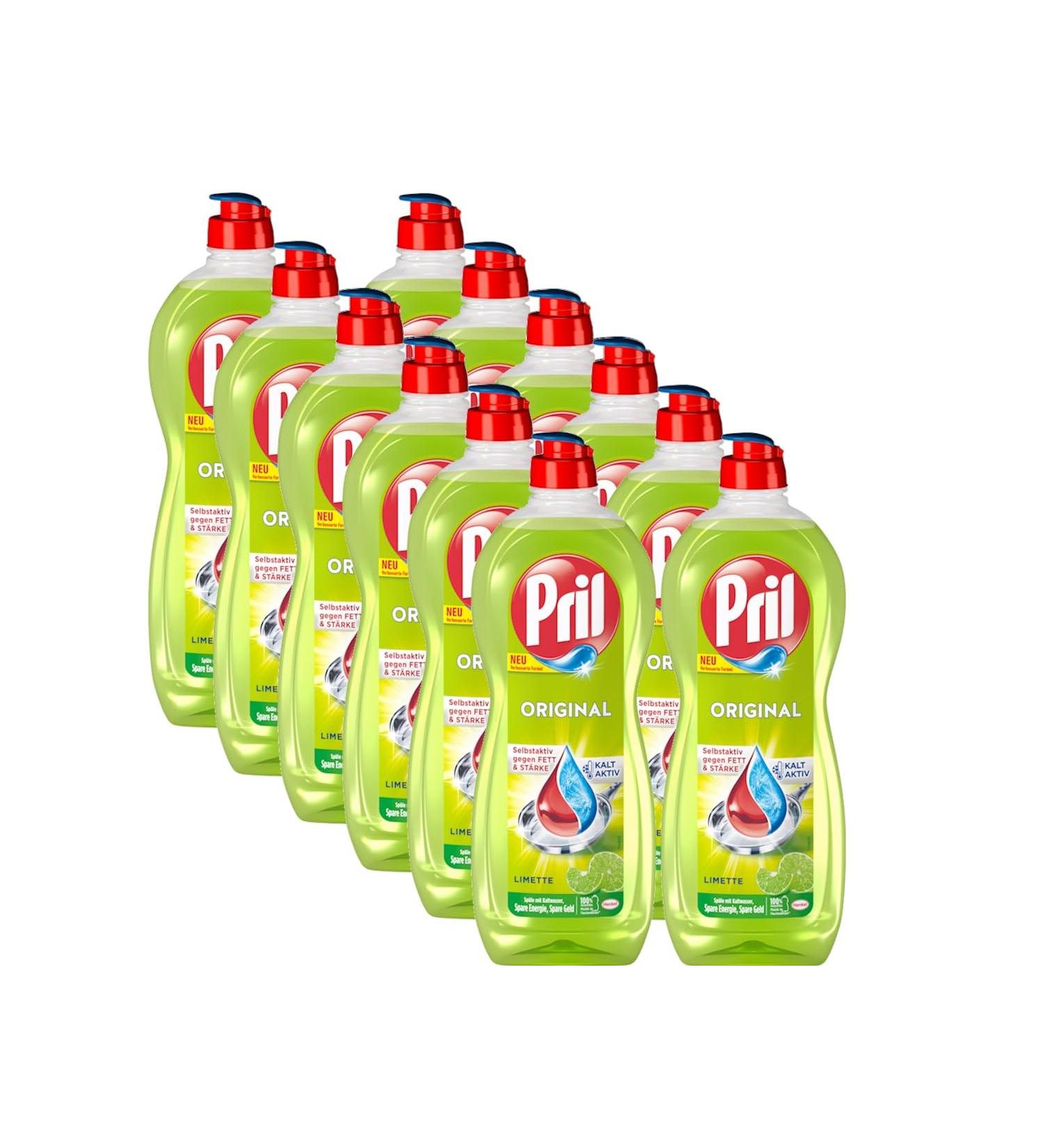Pril Original Limette Dishwashing Detergent (12x 675 ml) - Powerful Cold Water Clean & Fresh Lime Scent - Buy Online on GoSupps.com