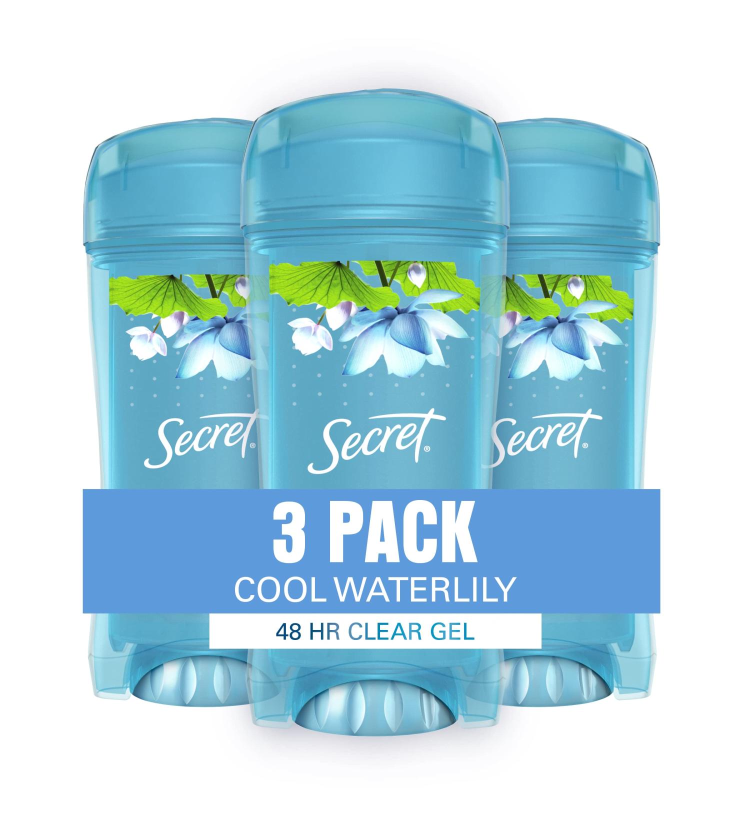 Secret Fresh Clear Gel Antiperspirant Deodorant Women Waterlily Scent 2.6oz 3-Pack - Buy Online on GoSupps.com