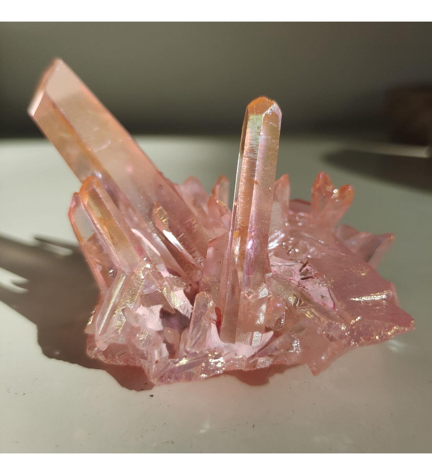 Natural Crystal Rough Home Decoration 1pcs100-150g Natural Crystal Cluster Specimen Aura Electroplating Pink Gemstone Titanium Quartz Cluster Specimen Stones (Size : 1pcs) - Buy Online on GoSupps.com